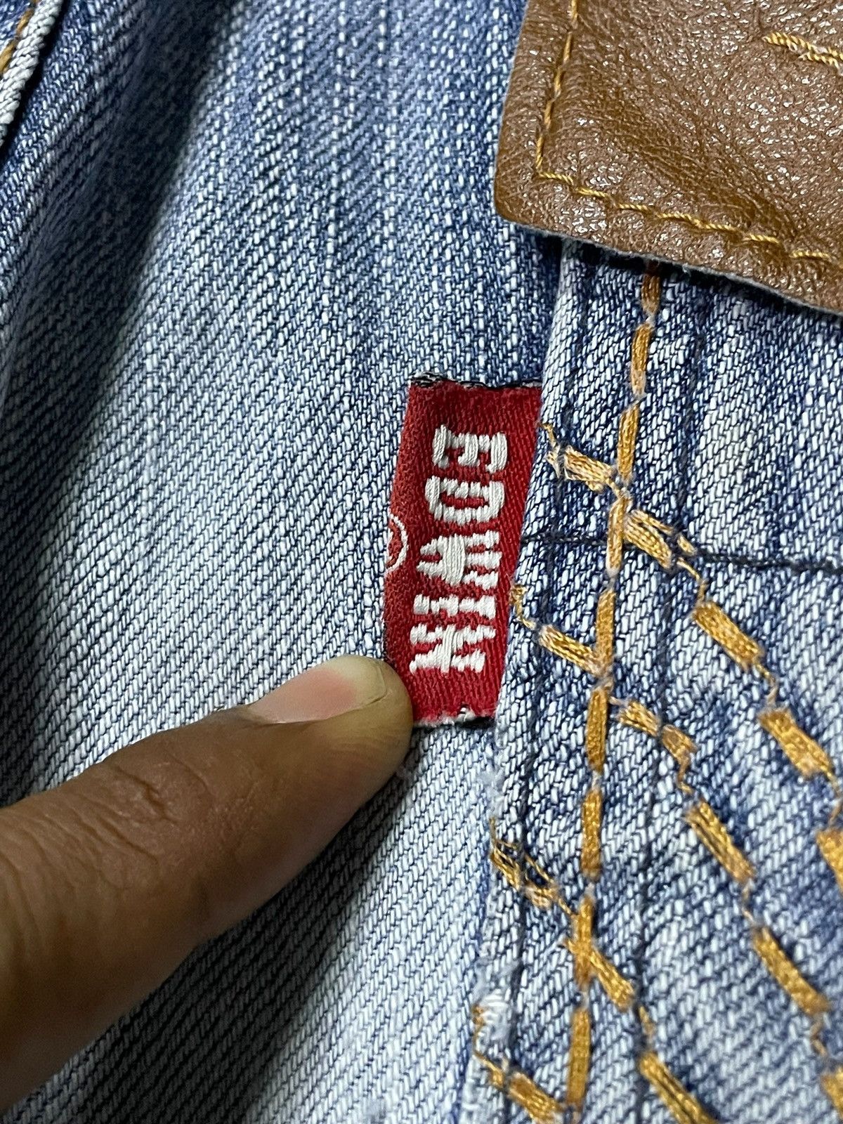 Edwin × If Six Was Nine × Japanese Brand Vintage Edwin XV Western Heavy Stitched Leather Trim Jeans Size US 32 / EU 48 - 20 Thumbnail