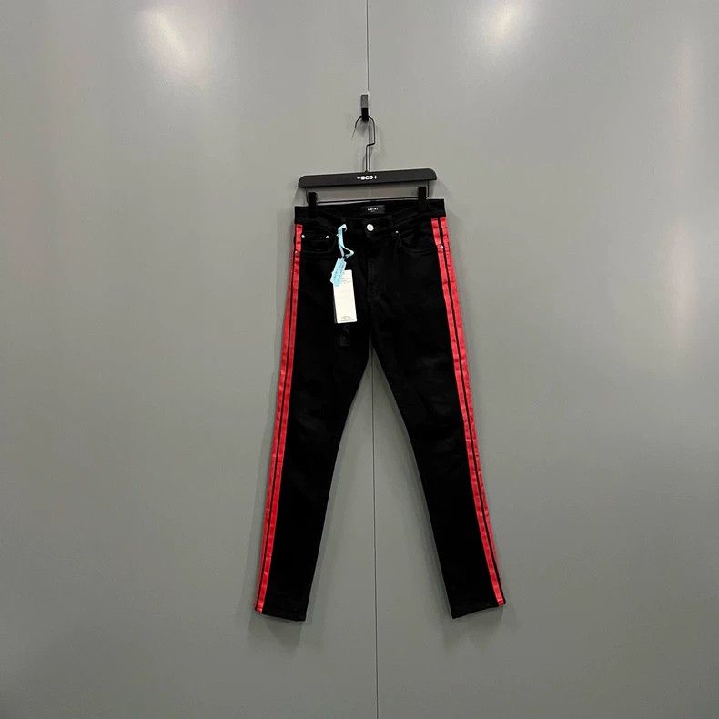 Amiri Amiri side red striped slim fit jeans Size US 30 / EU 46 - 1 Thumbnail