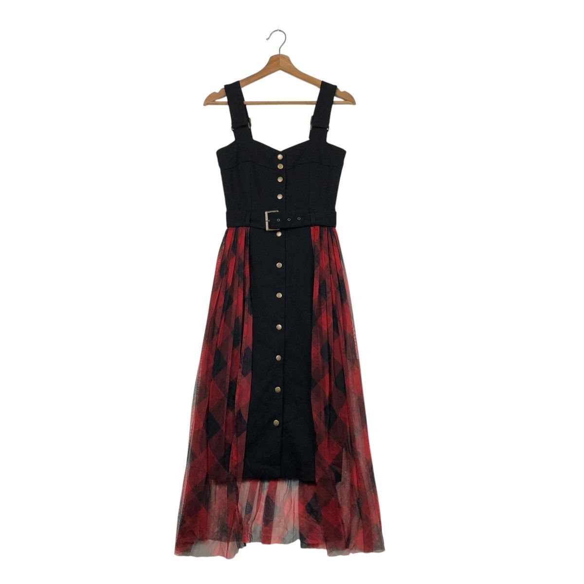 Hysteric Glamour 🔥PUNK DESIGN OVERALL MAXI SKIRT REDYAZEL TARTAN CHECK Size M / US 6-8 / IT 42-44 - 3 Thumbnail