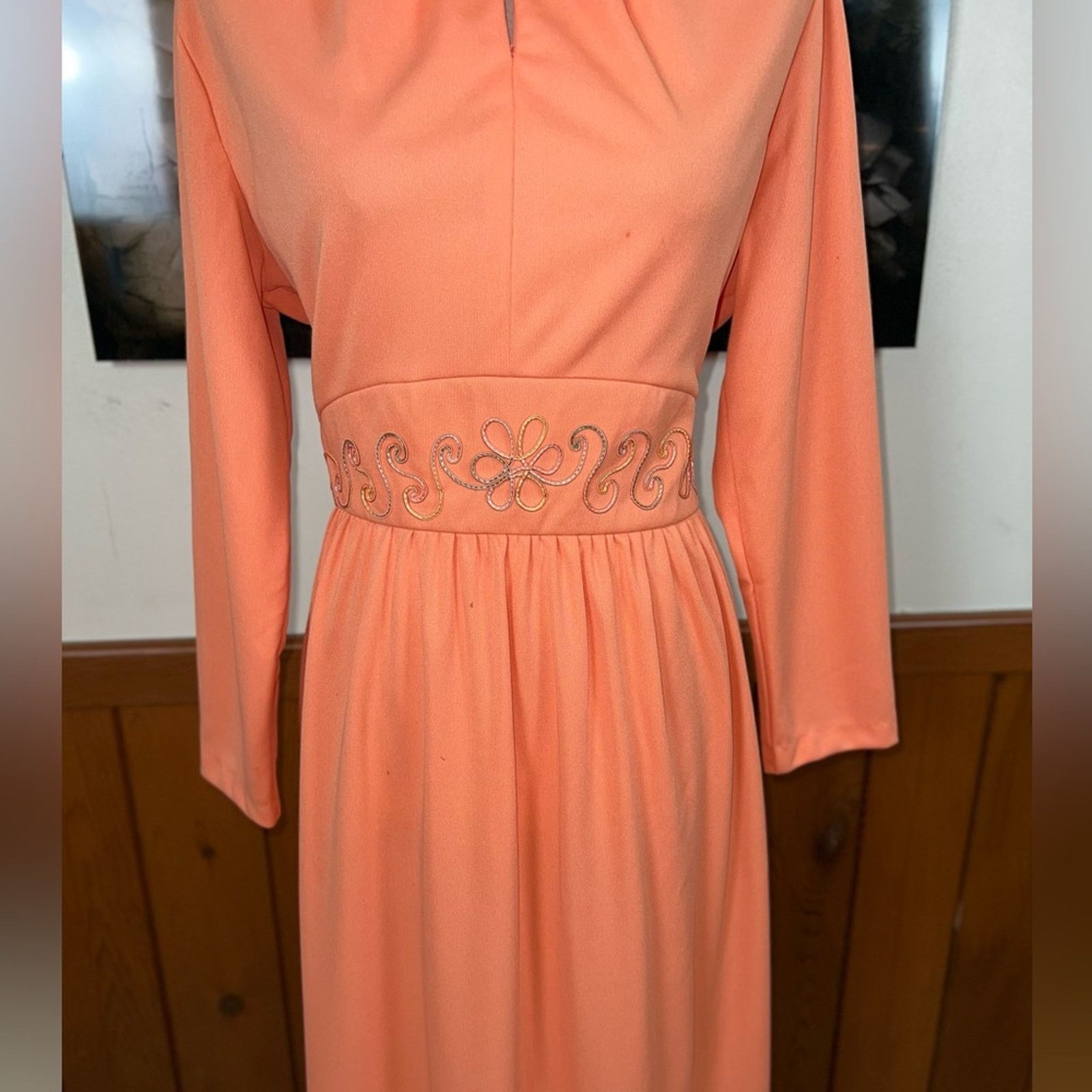 Vintage Darling Vintage 1970s Polyester Maxi Dress! Size XXL / US 16-18 / IT 52-54 - 3 Thumbnail