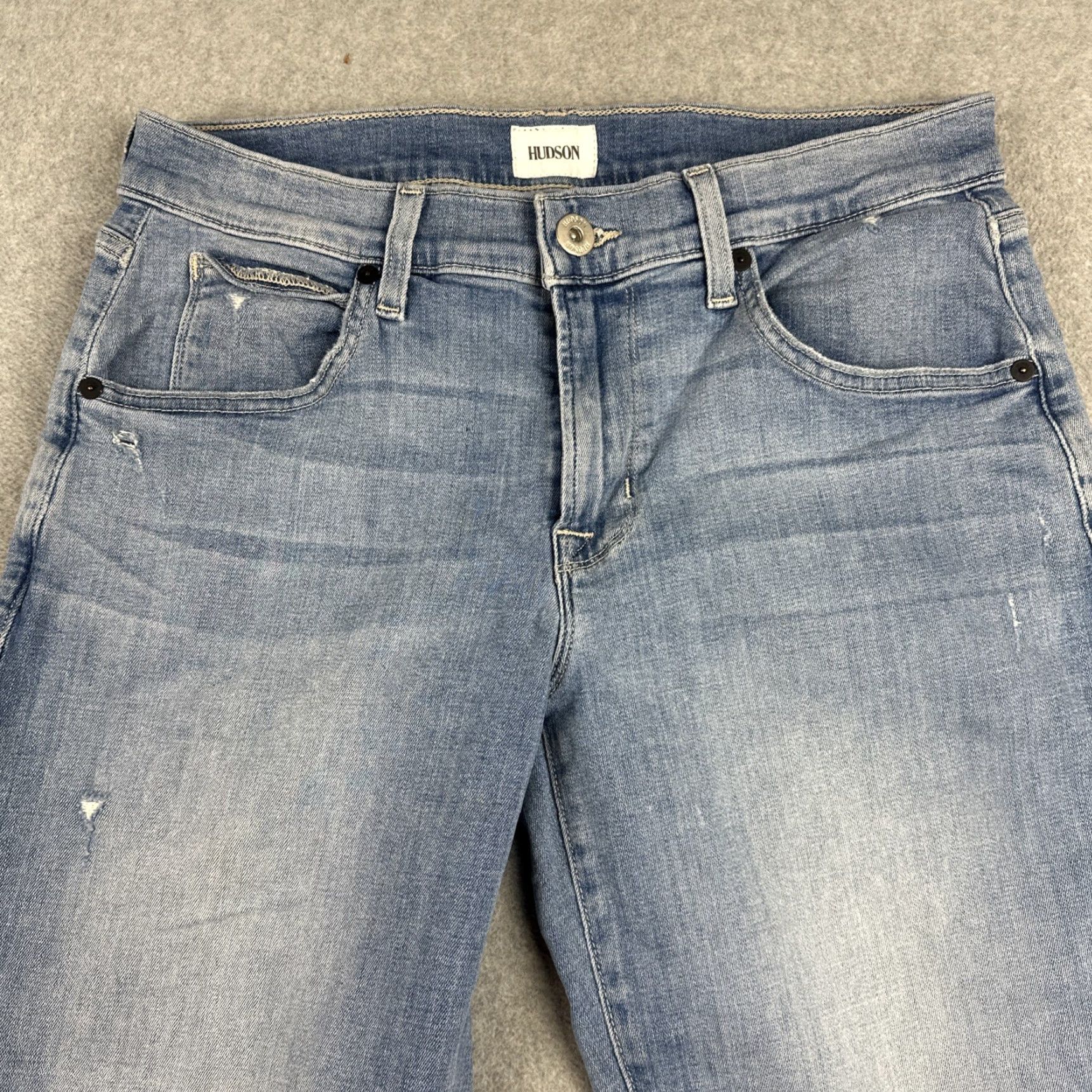 Hudson Hudson Jeans Mens 32x31 Blue Blake Slim Straight Stretch Denim Distressed Casual Jeans Shaft City Hipster Logo 5-Pocket Men Regular Jeans Slim Size US 32 / EU 48 - 2 Thumbnail