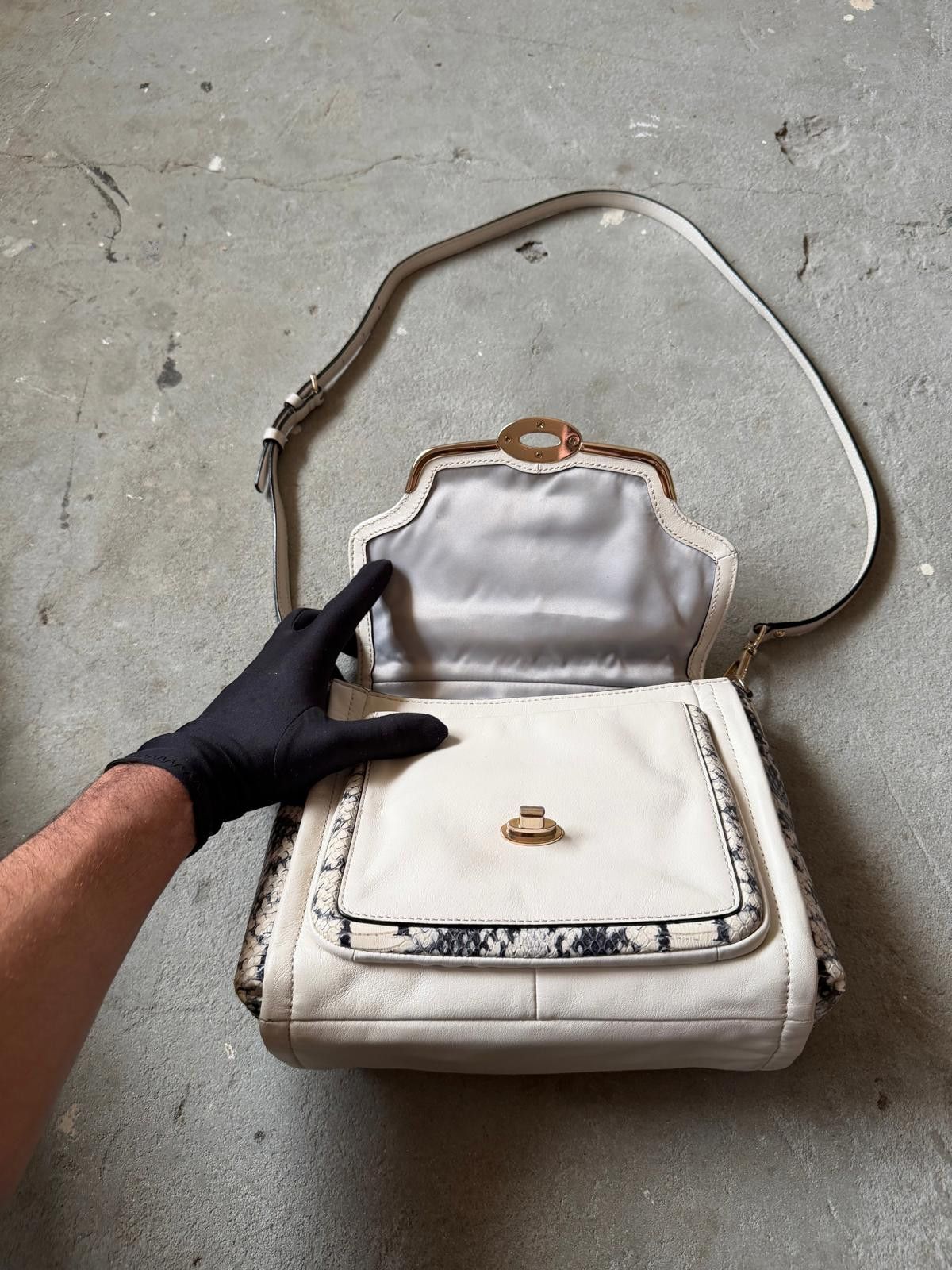 Coach Coach 2Way Madison Python Embossed Top Handle Bag White Size ONE SIZE - 5 Thumbnail