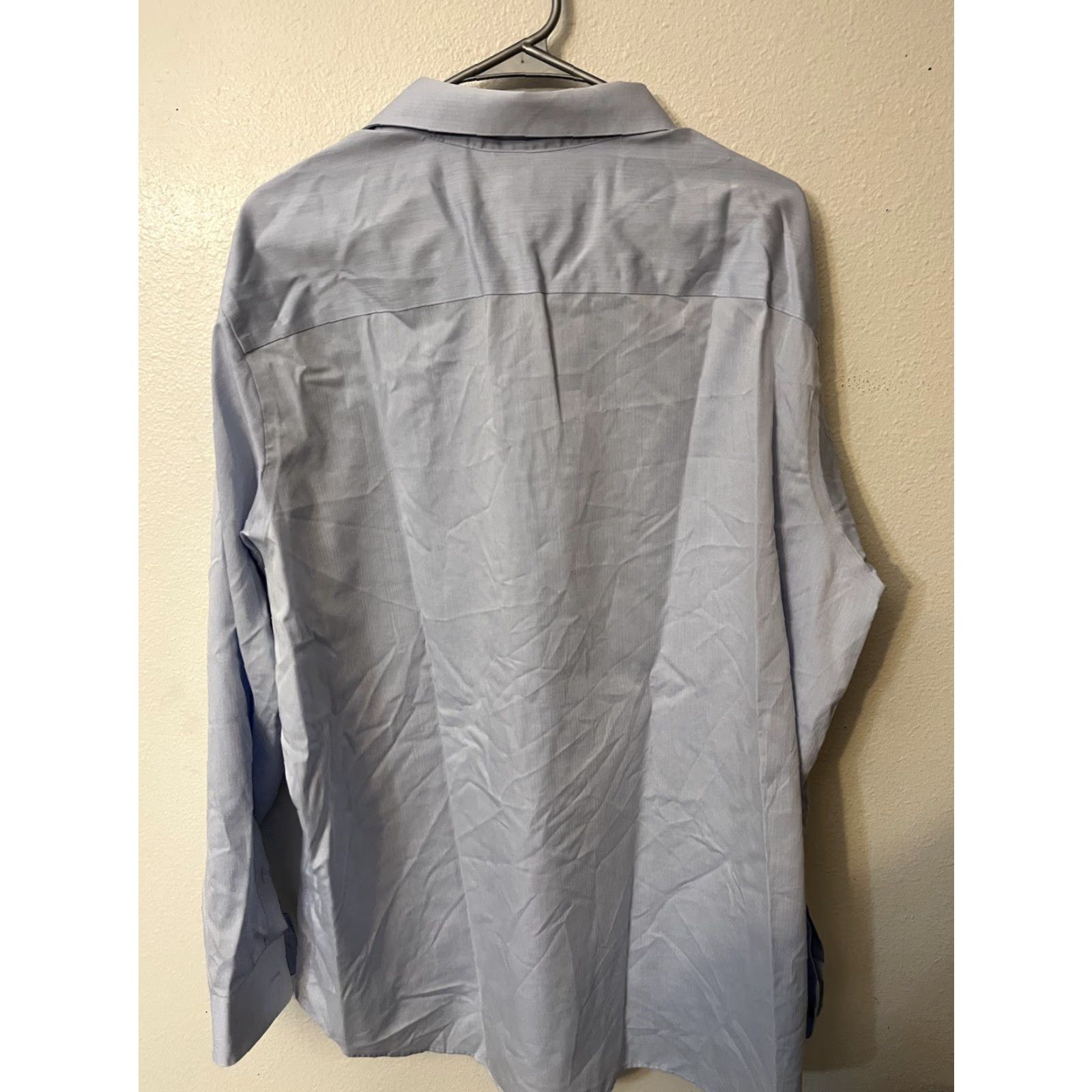 Calvin Klein Calvin Klein Shirt Cotton Regular Fit 17.5 Non Iron Color Blue Solid Linen? Size US XL / EU 56 / 4 - 3 Thumbnail