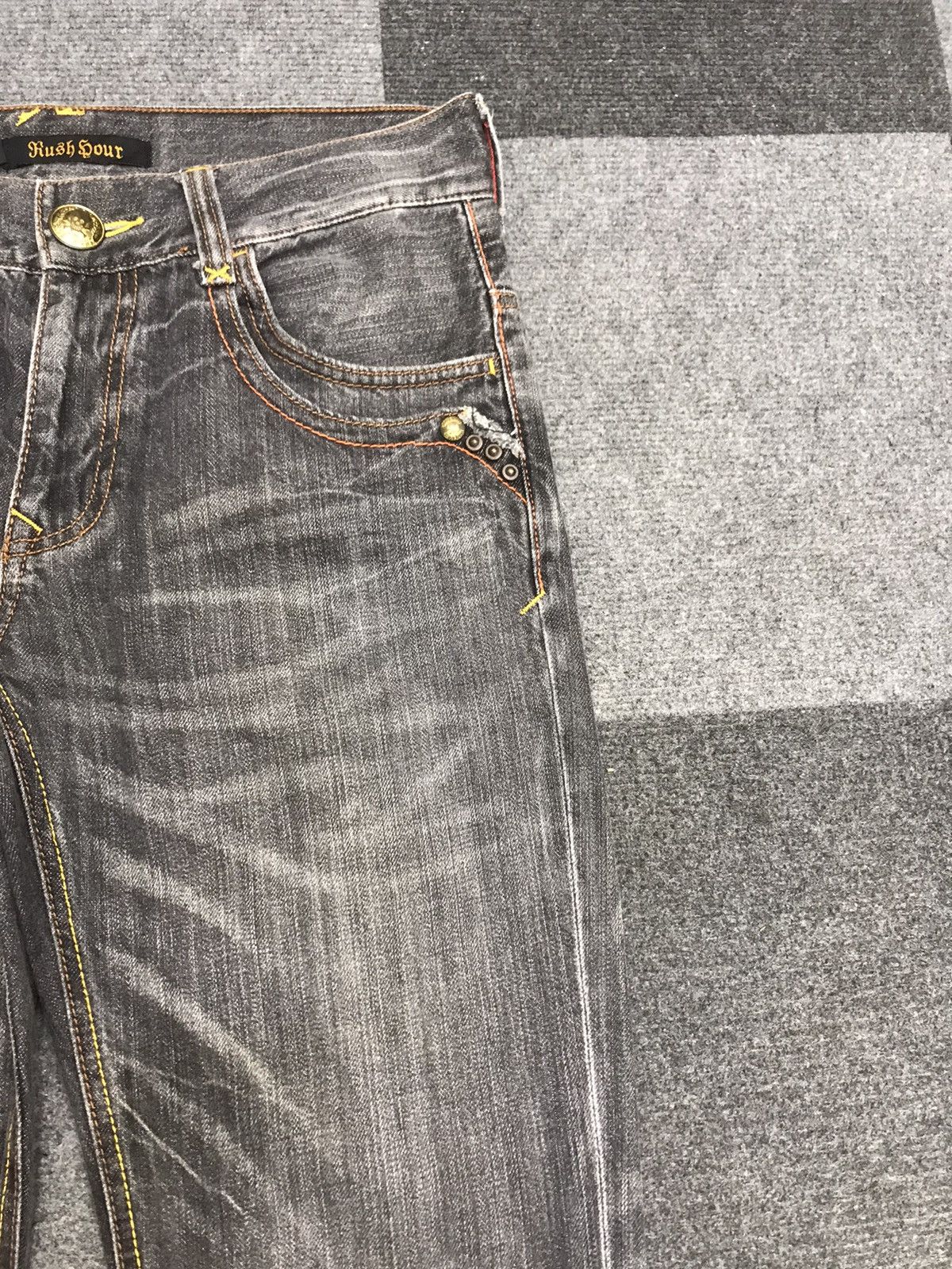 Japanese Brand 💥FLARE💥Archival RushHour Japan Black Stone Wash Denim F168 Size US 32 / EU 48 - 3 Thumbnail