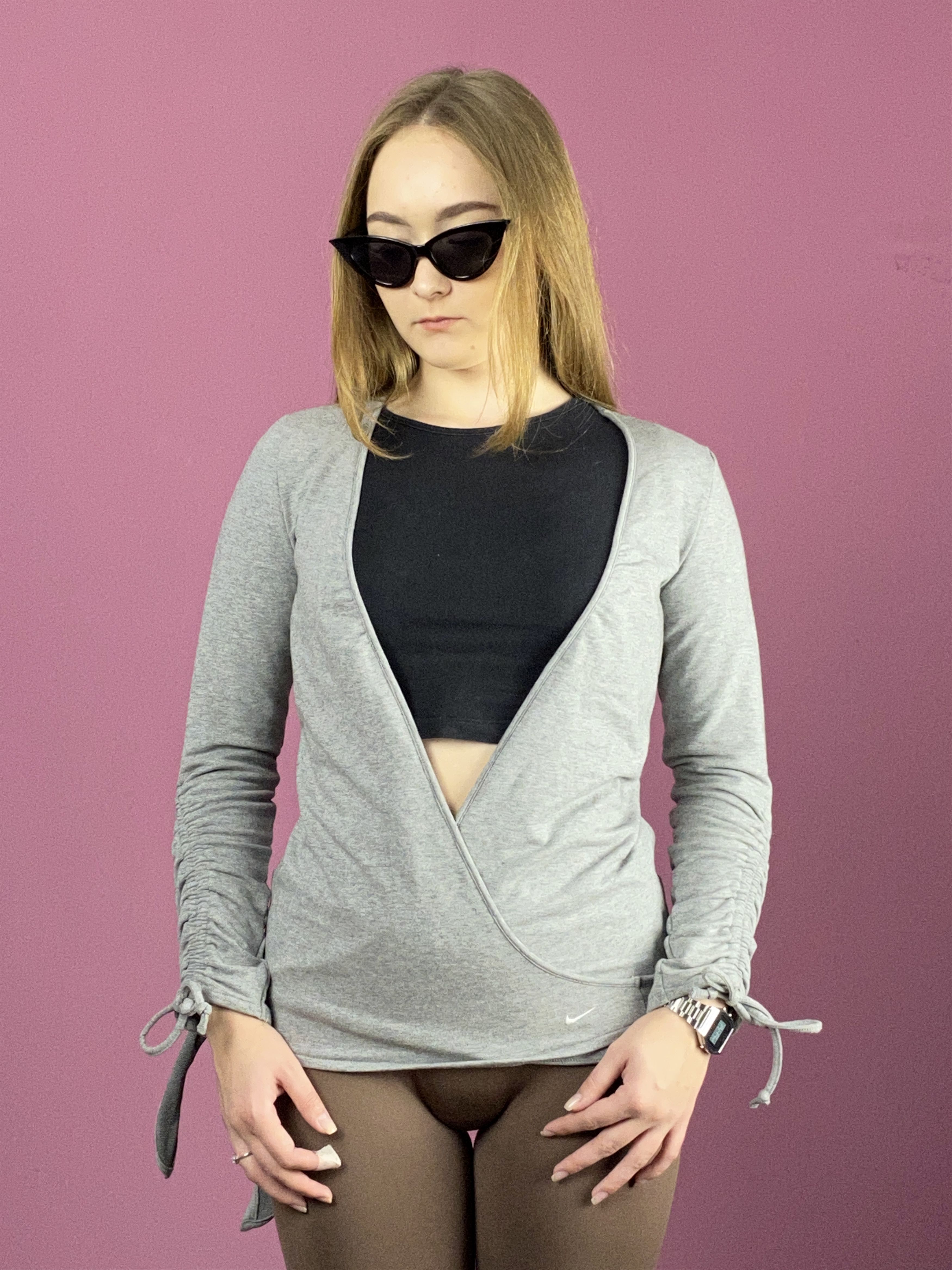 Nike × Vintage Nike Vintage Women's Open Front Sweatshirt - XS Size XS / US 0-2 / IT 36-38 - 1 Thumbnail
