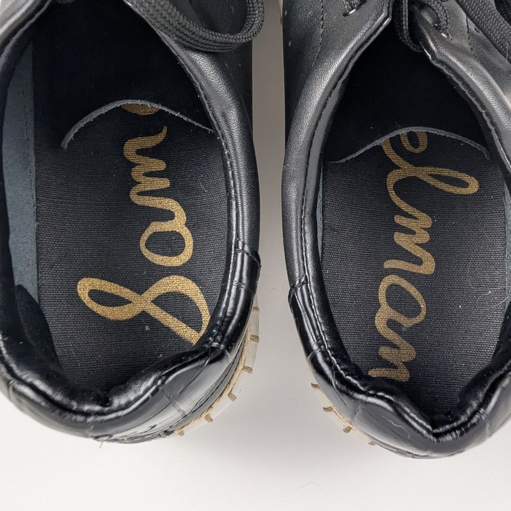 Sam Edelman Sam Edelman Black Faux Leather Espadrille Platform Sneakers Size US 8 / IT 38 - 2 Thumbnail