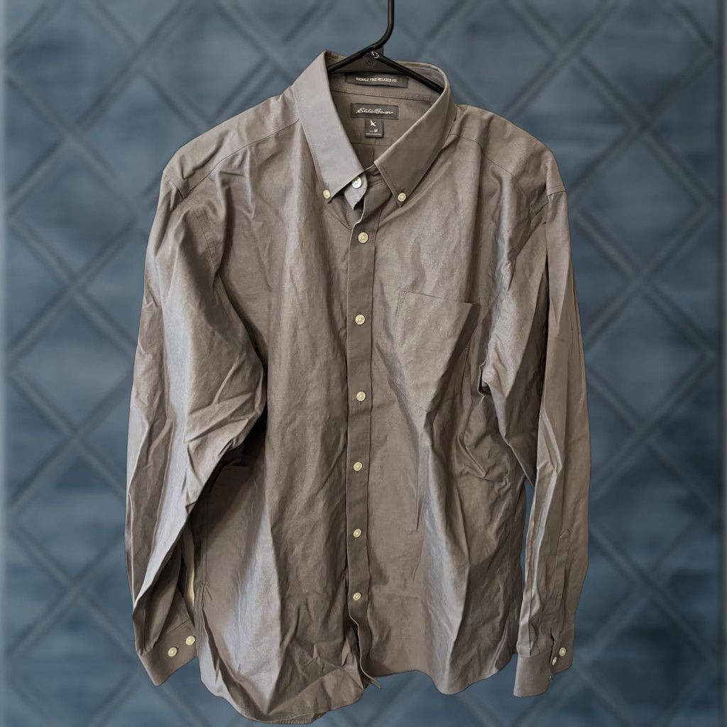 Eddie Bauer Eddie Bauer Button-Up Shirt Mens size M Gray Wrinkle Free Relaxed Fit Casual Workwear Size US M / EU 48-50 / 2 - 1 Thumbnail