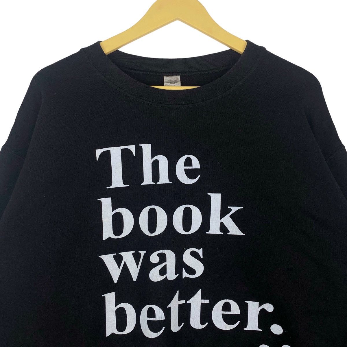 Designer × Vintage The Book Was Better Sweatshirt Black Crewneck pullover Size US L / EU 52-54 / 3 - 2 Thumbnail