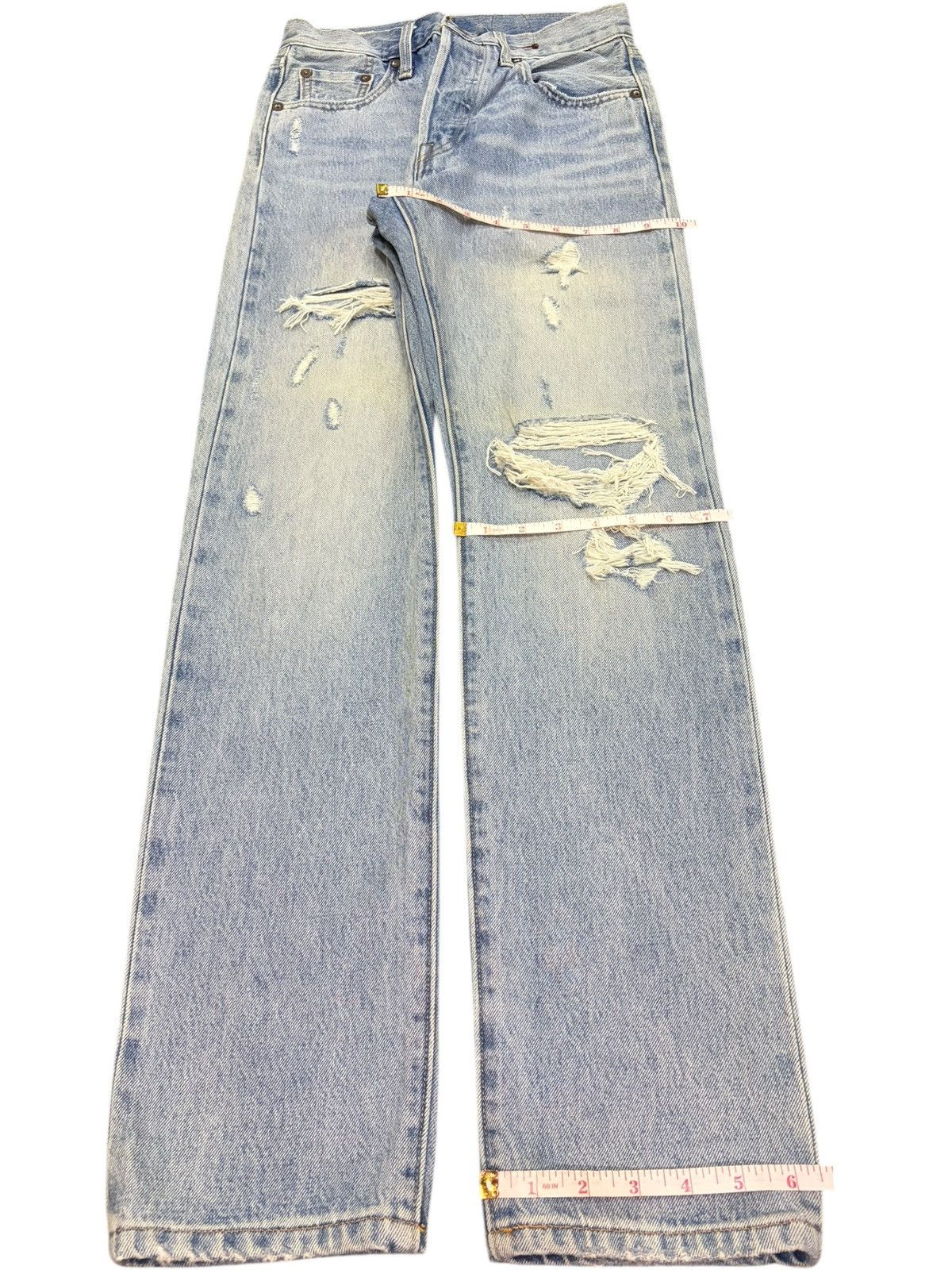 Levi's Vintage Y2K Levis 501 Selvedge Distressed Jeans Size 26" / US 2 / IT 38 - 8 Thumbnail