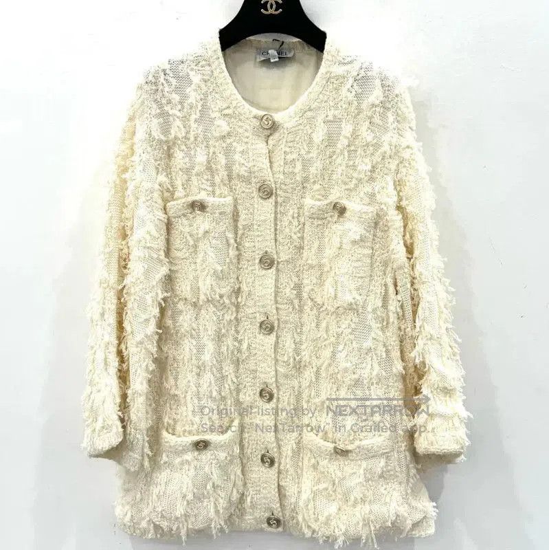 Chanel Chanel Women's White Cotton Jacket . Size M / US 6-8 / IT 42-44 - 1 Thumbnail
