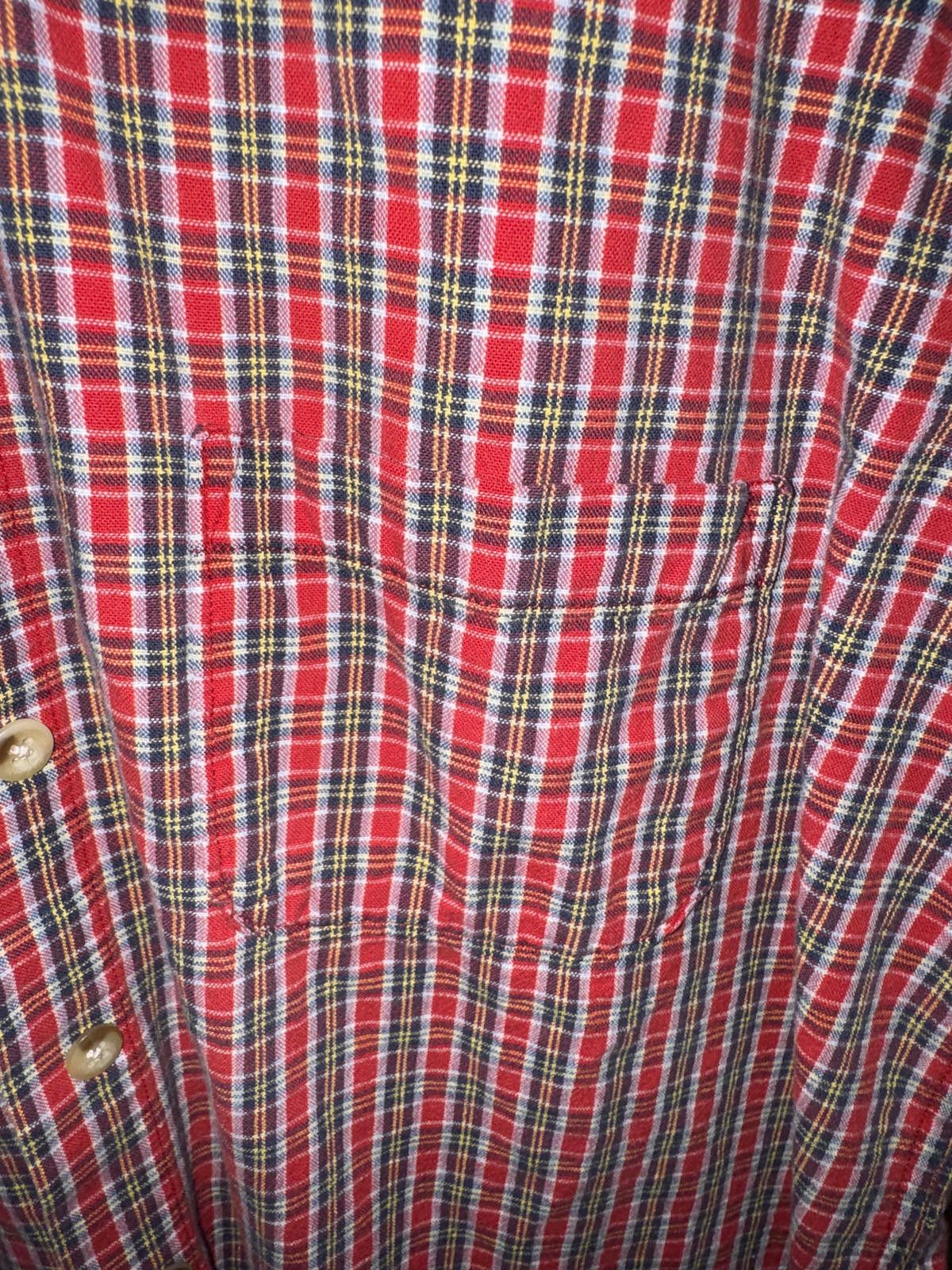 Balenciaga BKLE Men's Red Plaid Button-Up Shirt Large Size US L / EU 52-54 / 3 - 2 Thumbnail