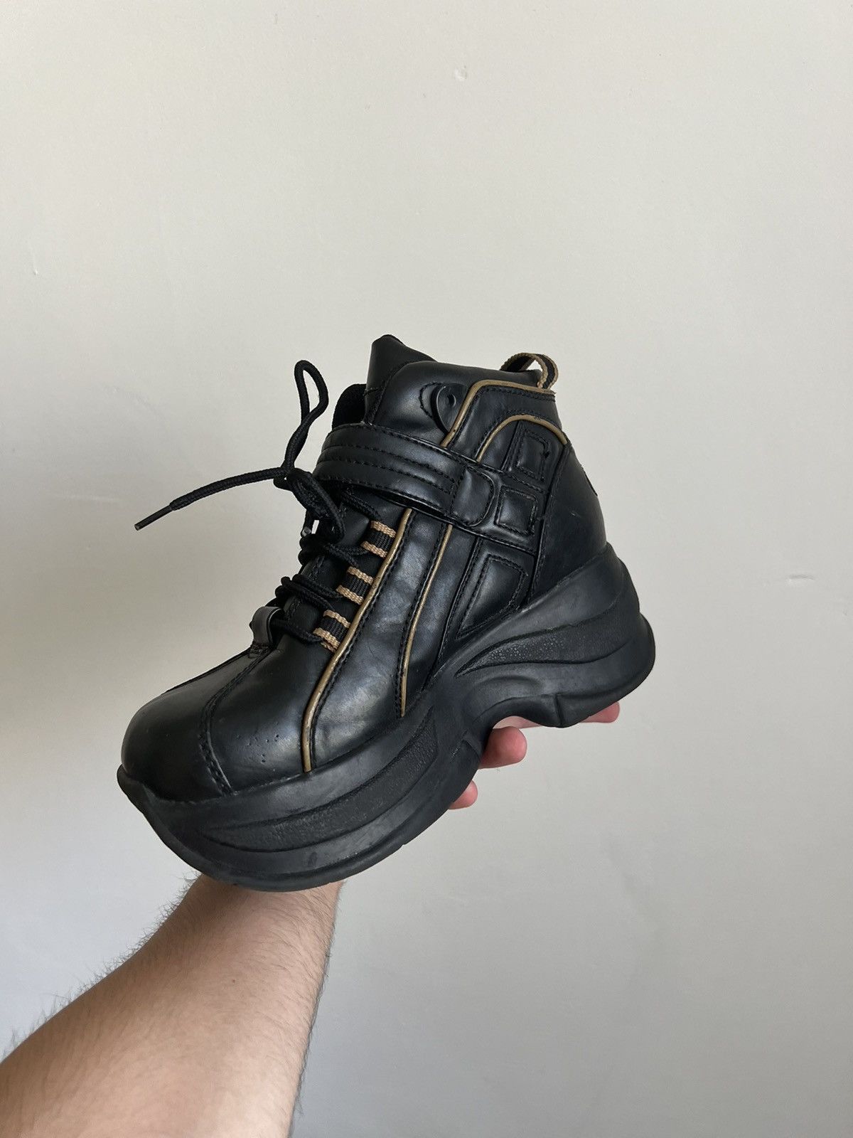 Vintage New rock leather boots vintage high platform avant garde Size US 8.5 / IT 38.5 - 6 Thumbnail
