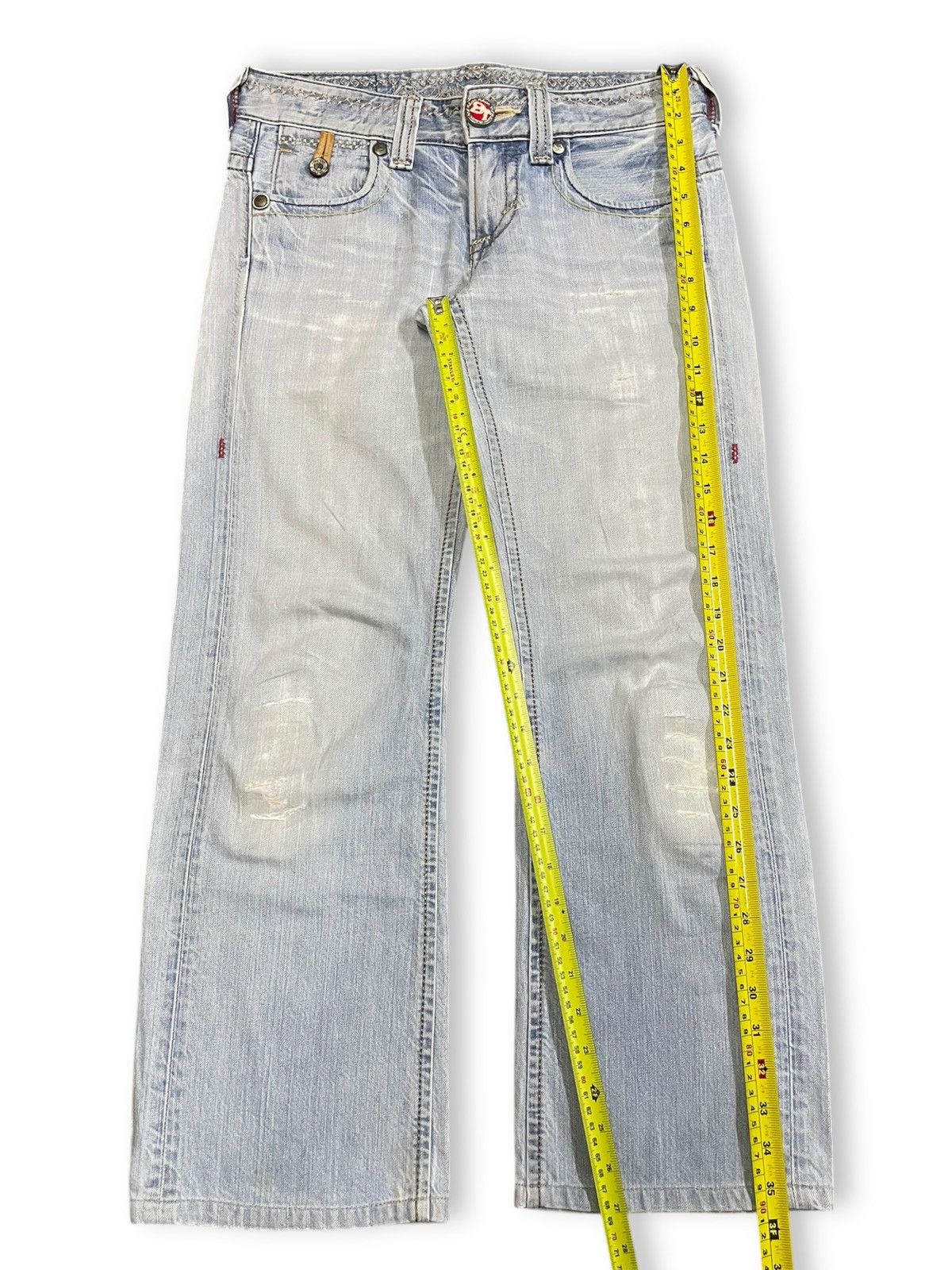 Edwin Vintage Edwin Blue Strip Buckle Back Blue Washed Jeans Size 30" / US 8 / IT 44 - 13 Thumbnail