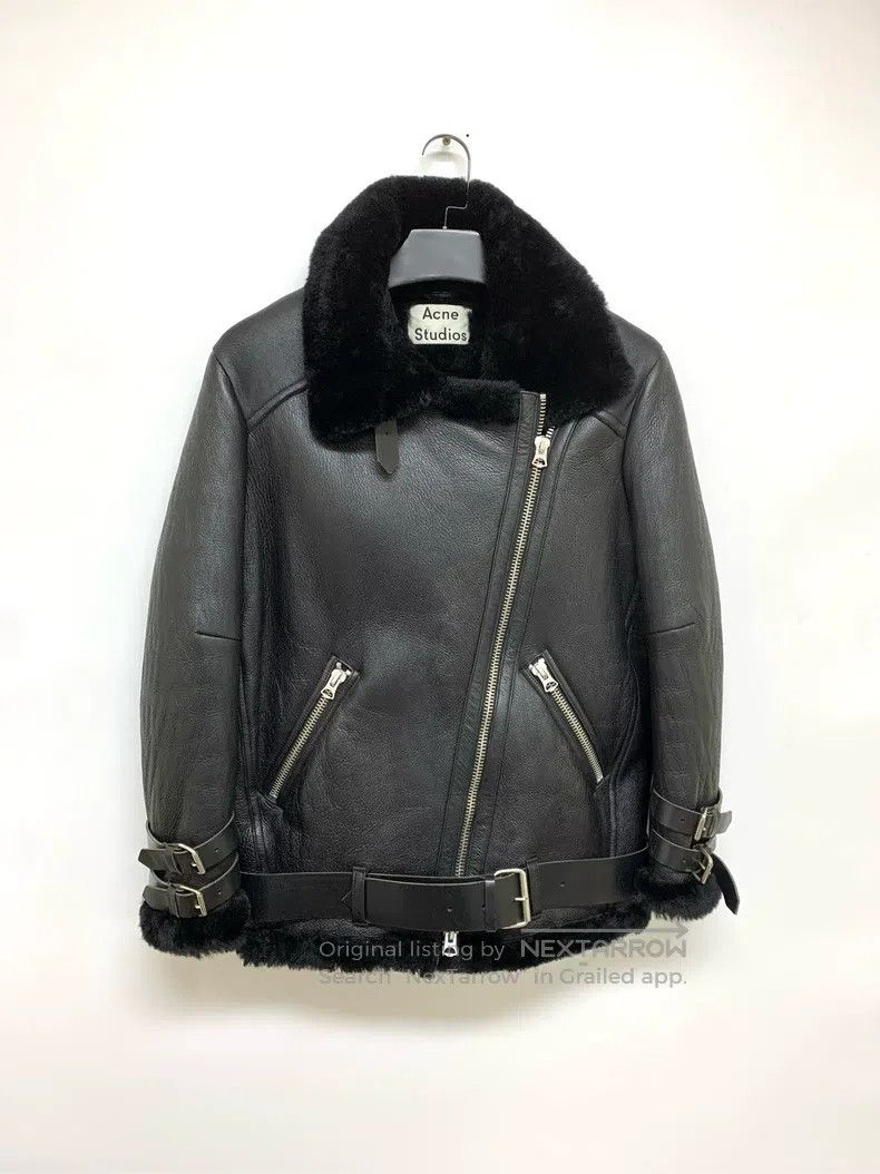 Acne Studios Acne Studios Leather and Fur Biker Jacket Size XXS / US 00 / IT 34 - 1 Thumbnail