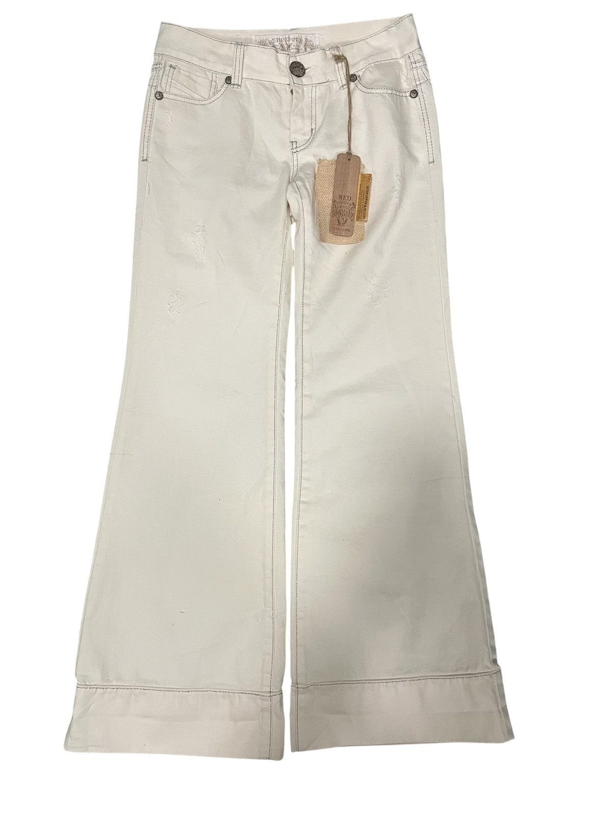 Japanese Brand 💥RED PEPPER FLARE WHITE JEANS (RARE) GOLD LABEL BRAND NEW💥 Size 30" / US 8 / IT 44 - 1 Thumbnail