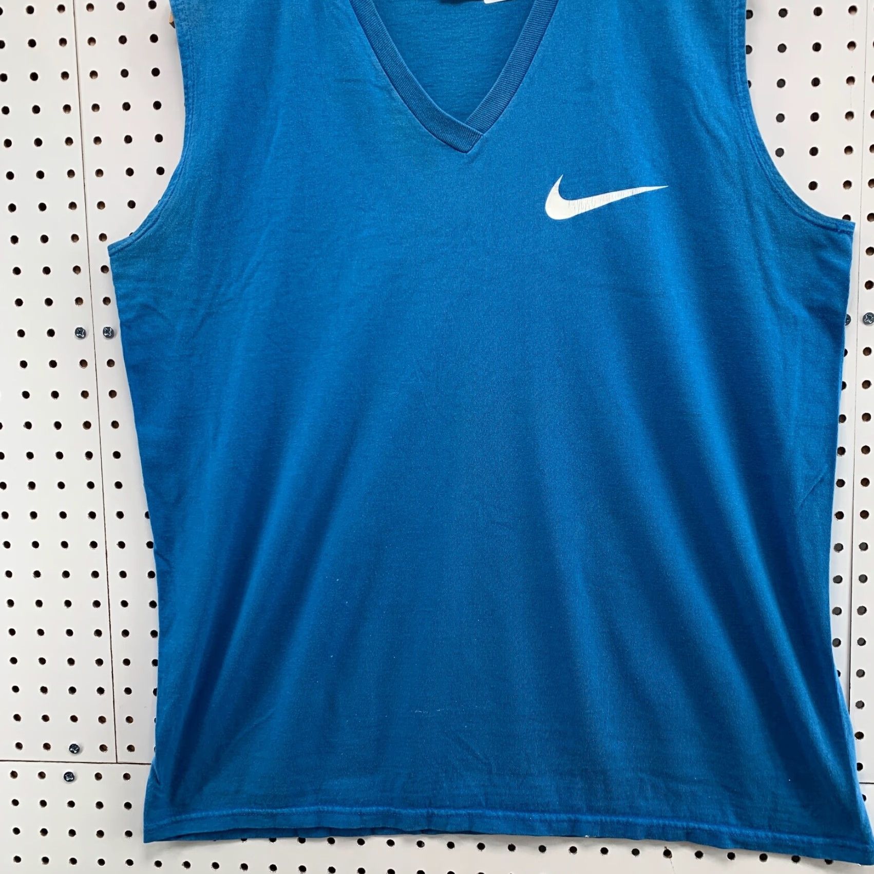 Nike VINTAGE Nike Shirt 90s Adult Large Blue White Swoosh Sleeveless Made In USA 22x29.5 Mens Size US L / EU 52-54 / 3 - 4 Thumbnail