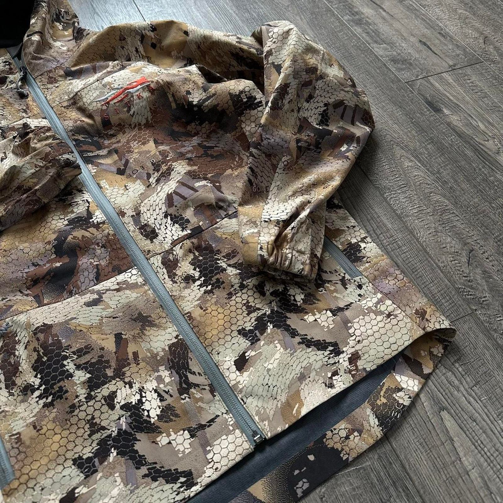 SITKA Sitka 2019 Camo Goretex Rain Shell Zip Up Hooded Jacket Size US XS / EU 42 / 0 - 5 Thumbnail