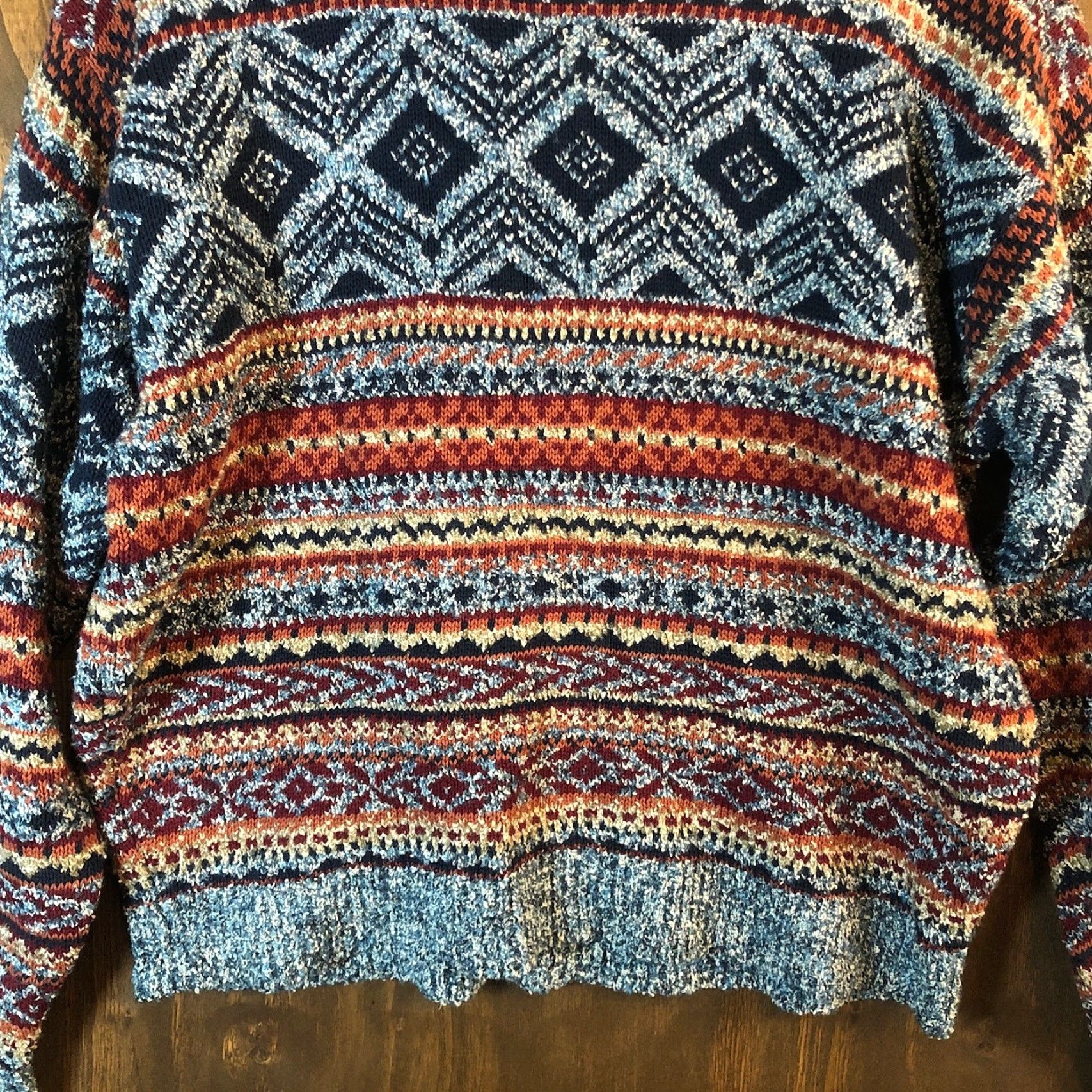 Vintage VINTAGE Le Moda Womens Sweater Crew Neck Wool Blend Knit Multi Aztec M Blue Size M / US 6-8 / IT 42-44 - 3 Thumbnail