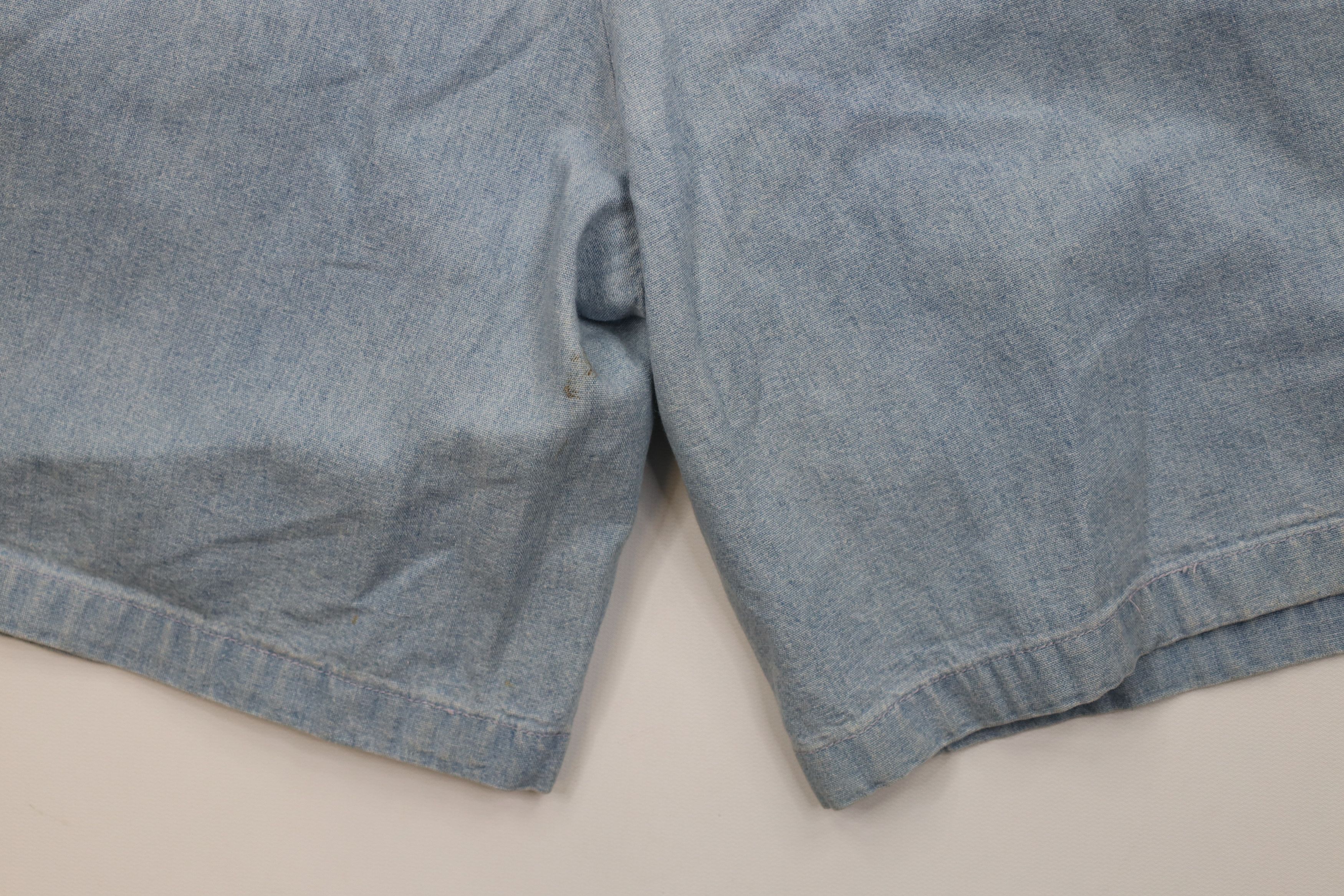 Nautica Vintage 90s Nautica Above Knee Chambray Chino Shorts Blue Size US 40 / EU 56 - 14 Thumbnail