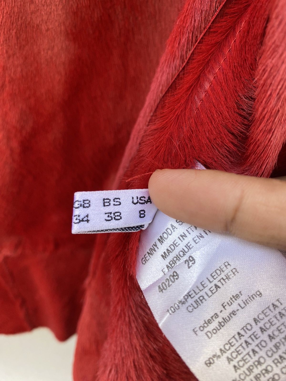 Versace Genny by Versace Red Velvet Cuir Leather Jacket Size M / US 6-8 / IT 42-44 - 7 Thumbnail