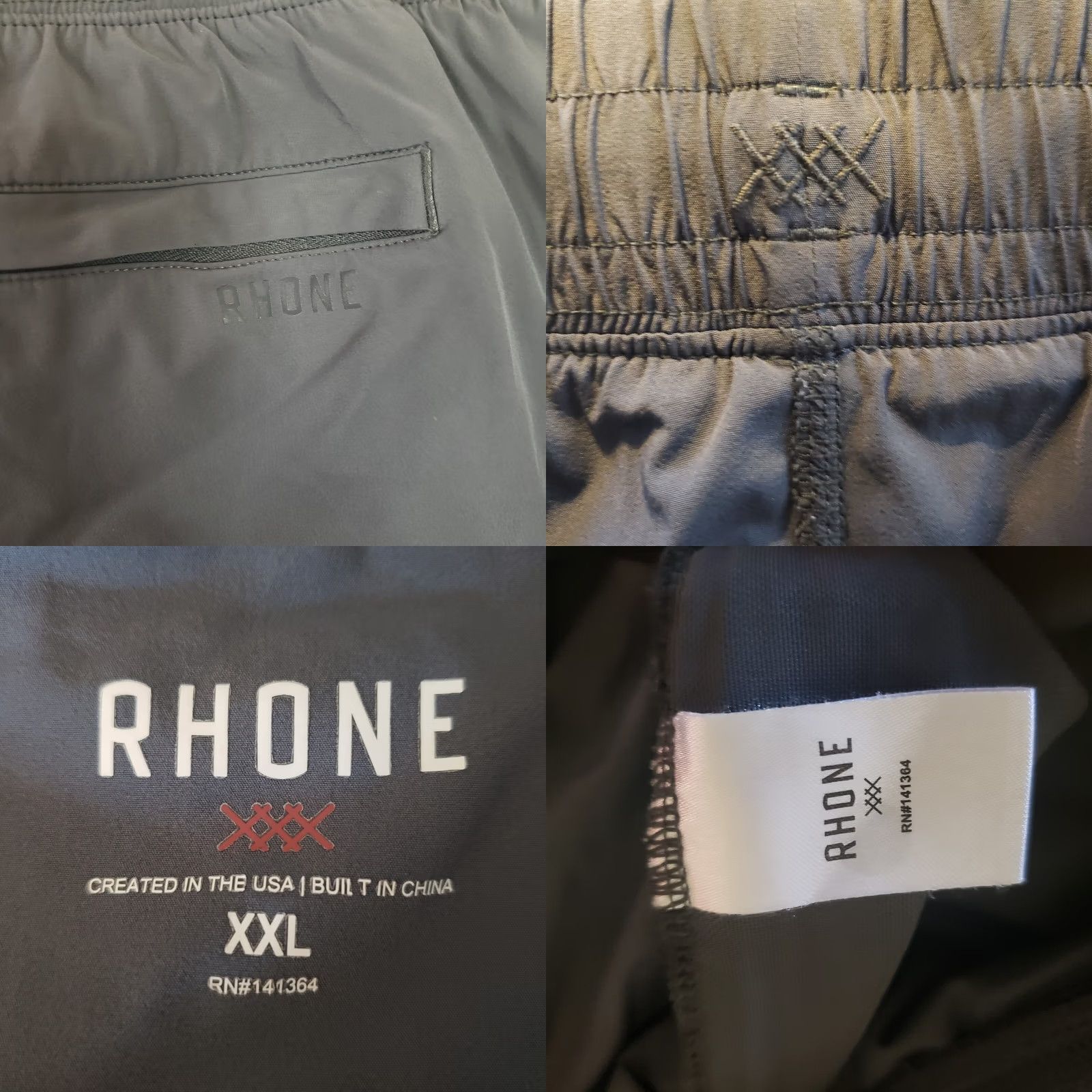 Rhone Rhone Athletic Running Shorts Men’s 2XL Gray Drawstring Pockets Stretch New Size US 39 - 8 Thumbnail