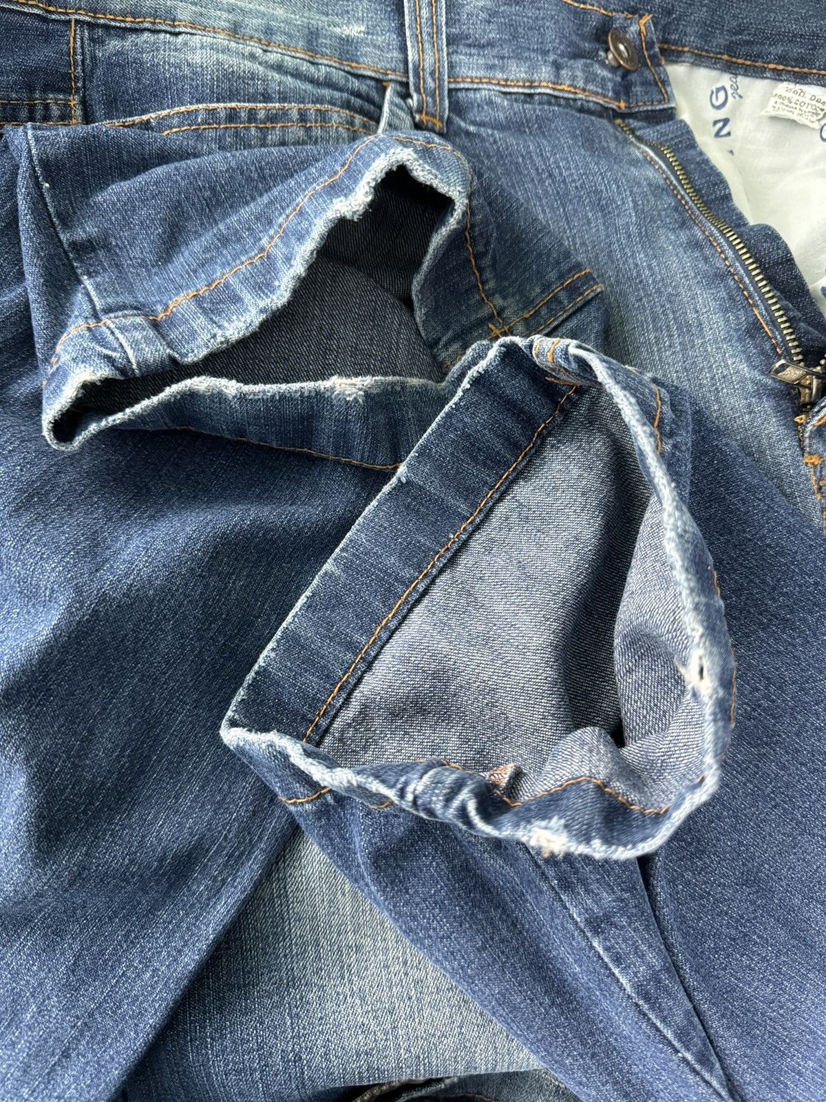 Vintage Japanese Style Camo Patched Distressed Denim Jeans Size US 29 - 16 Thumbnail
