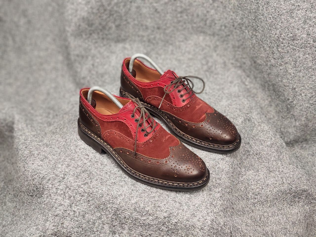 Heschung Heschung Design Owen Oxford Leather Red Brogue Boots Size US 7.5 / EU 40-41 - 5 Thumbnail