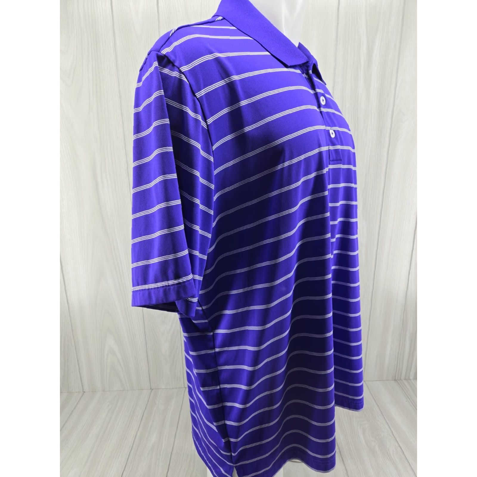 Adidas Adidas Apple Mountain Puremotion Men's Polo 2XL Purple Striped Golf Shirt Size US XXL / EU 58 / 5 - 6 Thumbnail