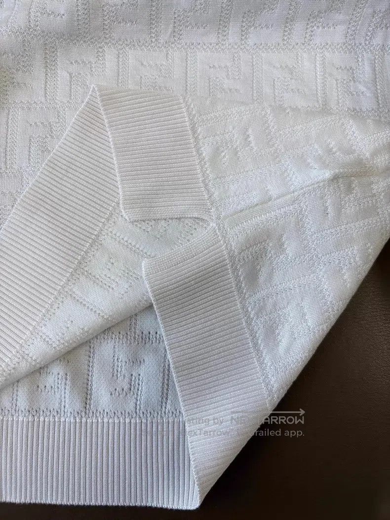 Fendi Fendi White Double F Logo Round Neck Knit T-Shirt Size XS / US 0-2 / IT 36-38 - 9 Thumbnail