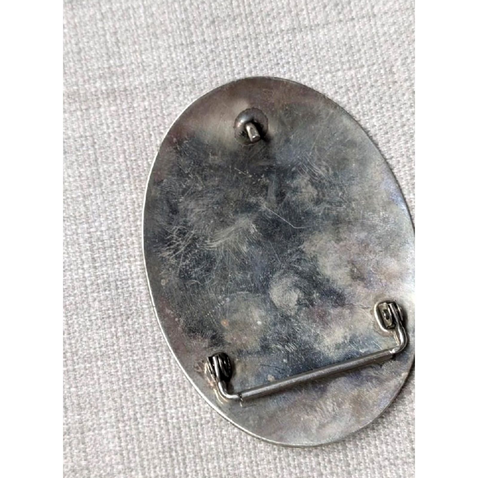 Vintage VINTAGE MEXICO belt buckle WESTERN handcrafted COWBOY german silver RODEO Men Belt Buckle Gold Black 3" x 4" XS? Size ONE SIZE - 5 Thumbnail
