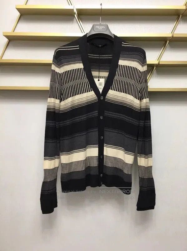 Neil Barrett Neil Barrett Striped Wool Cardigan for Men . Size US M / EU 48-50 / 2 - 1 Thumbnail