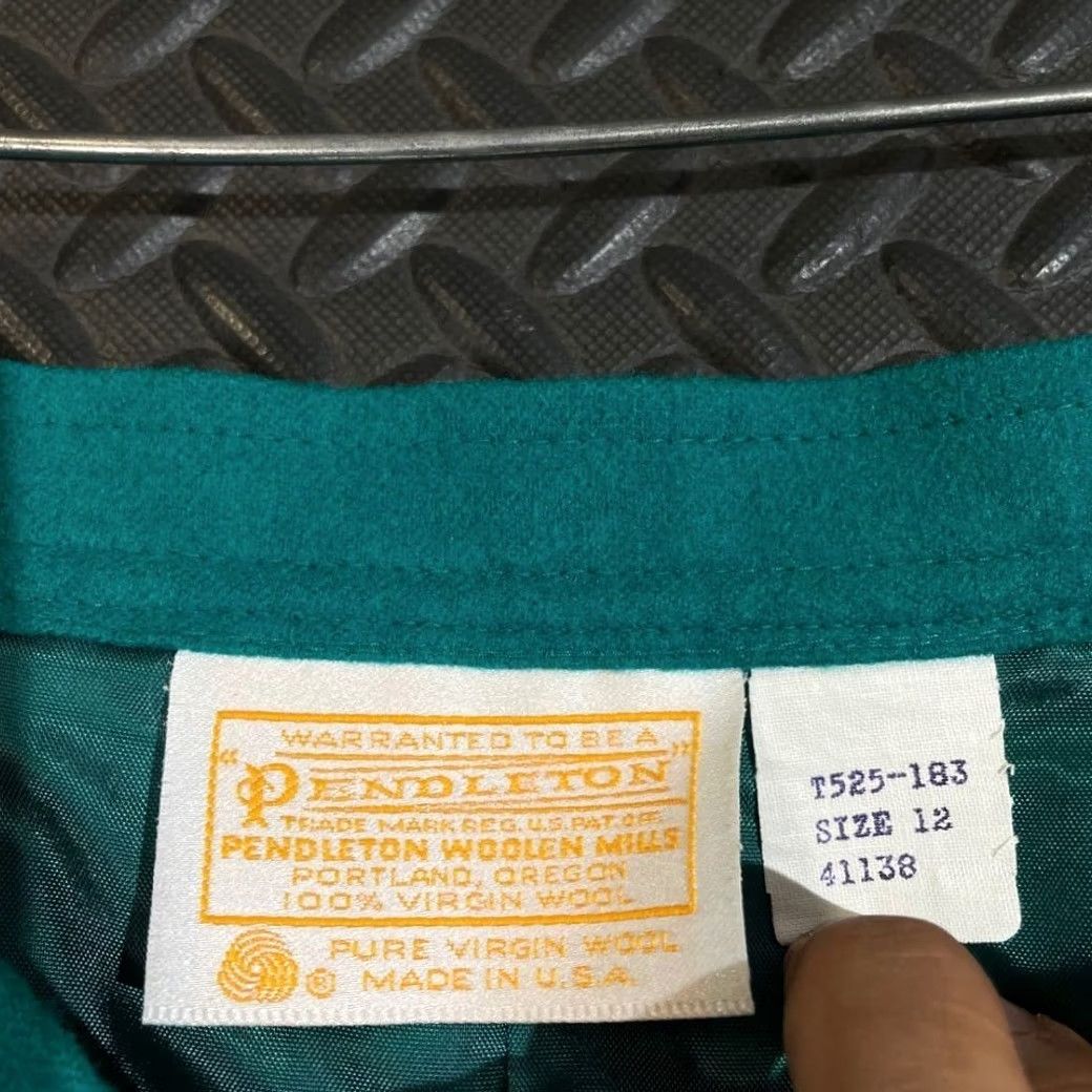 Pendleton VINTAGE Pendleton Skirt Women Size 12 Green A-Line Midi USA Made Women's Skater Wool Long 70s Size 34" / US 12 / IT 48 - 3 Thumbnail