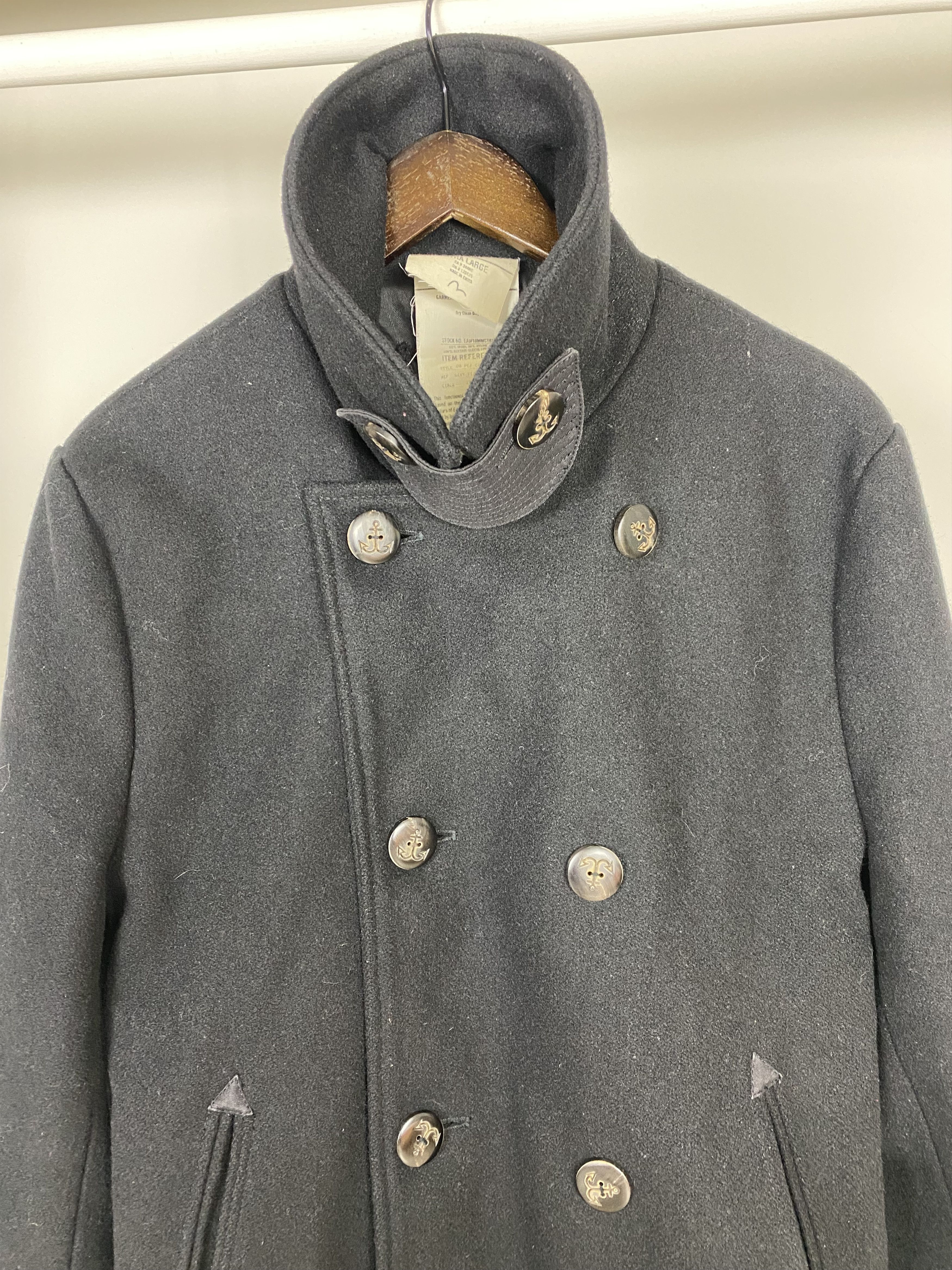 Evisu Evisu Vintage Wool Pea Coat Size US XL / EU 56 / 4 - 3 Thumbnail