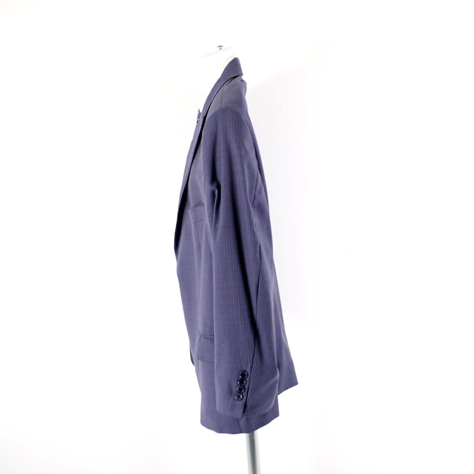 Hart Schaffner Marx Hart Schaffner Marx Light Blue Worsted Wool Striped Suit 46S Size 46S - 8 Thumbnail