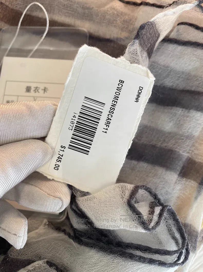 Brunello Cucinelli Brunello Cucinelli Yellow Striped Cashmere Scarf - Lightwe Size ONE SIZE - 3 Thumbnail
