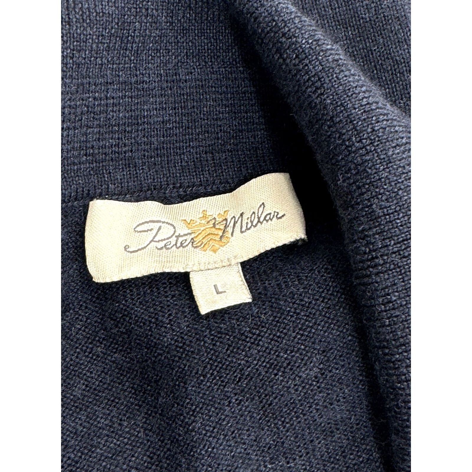 Peter Millar PETER MILLAR Sweater Collared L Blue Silk Wool Cashmere / Silk / Wool Knit Pullover - SMALL FLAW Mens L Size US L / EU 52-54 / 3 - 5 Thumbnail