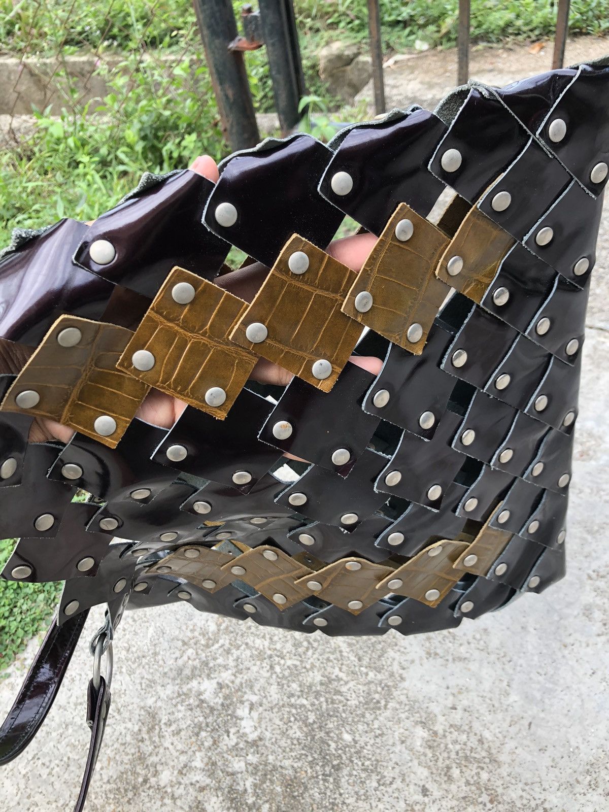 Leather NETTING RIVETED TOTE BAG Size ONE SIZE - 9 Thumbnail