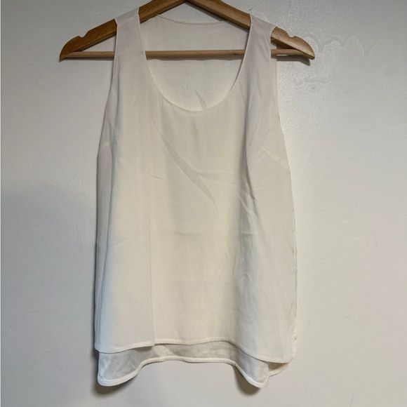 Vince Vince Ivory Silk Blend Scoop Neck Tank Top Women’s Size S Size S / US 4 / IT 40 - 2 Thumbnail