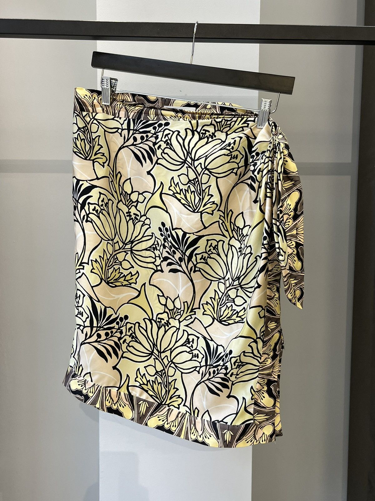 image of Prada 2009 Floral Silk Skirt, Women's (Size 28)