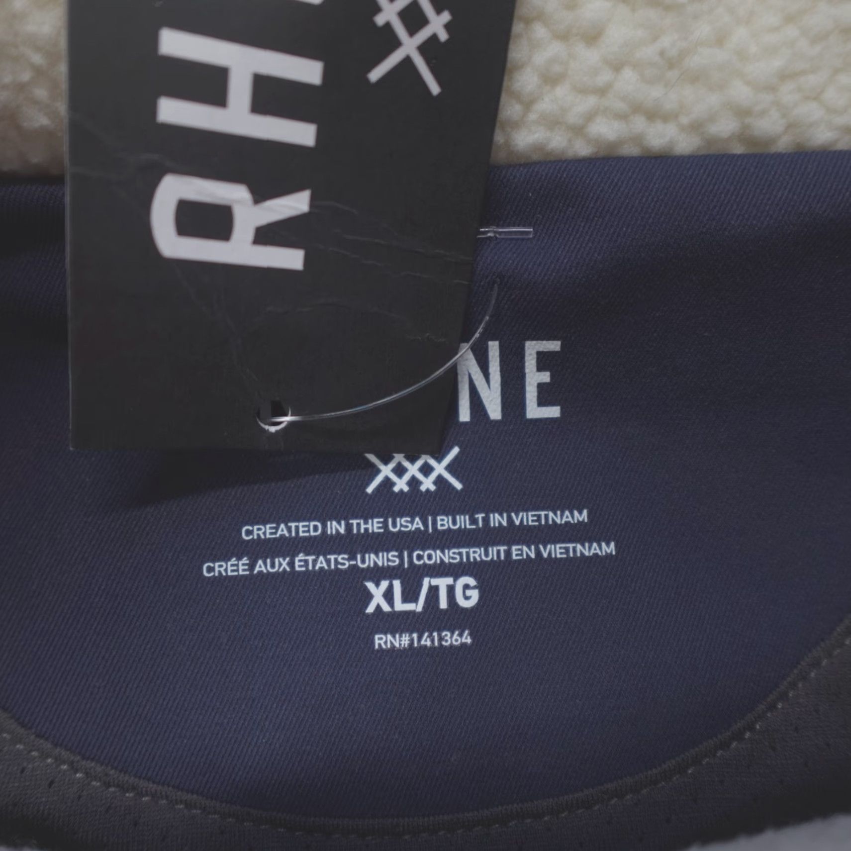 Rhone Rhone Vest Full Zip Sleeveless Sherpa Polartec Ivory / Blue Men's XL Vest, Stand-Up Collar, Pockets, Regular Fit, Casual, Fall Winter Spring, MENS Size US XL / EU 56 / 4 - 2 Thumbnail