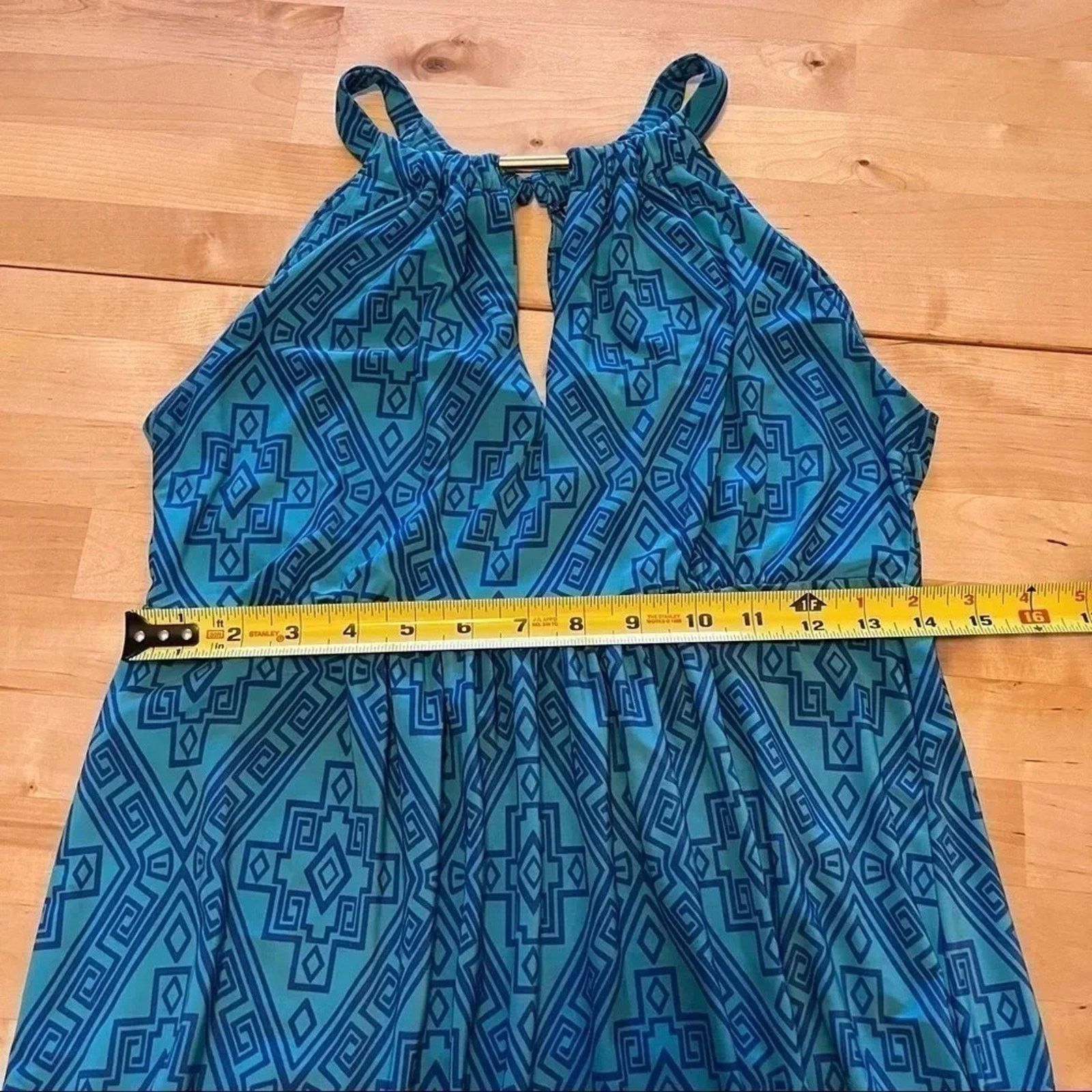 Apt. 9 Apt 9 Womens Dress XS Sleeveless Maxi Blue Aztec Print Size XS / US 0-2 / IT 36-38 - 9 Thumbnail