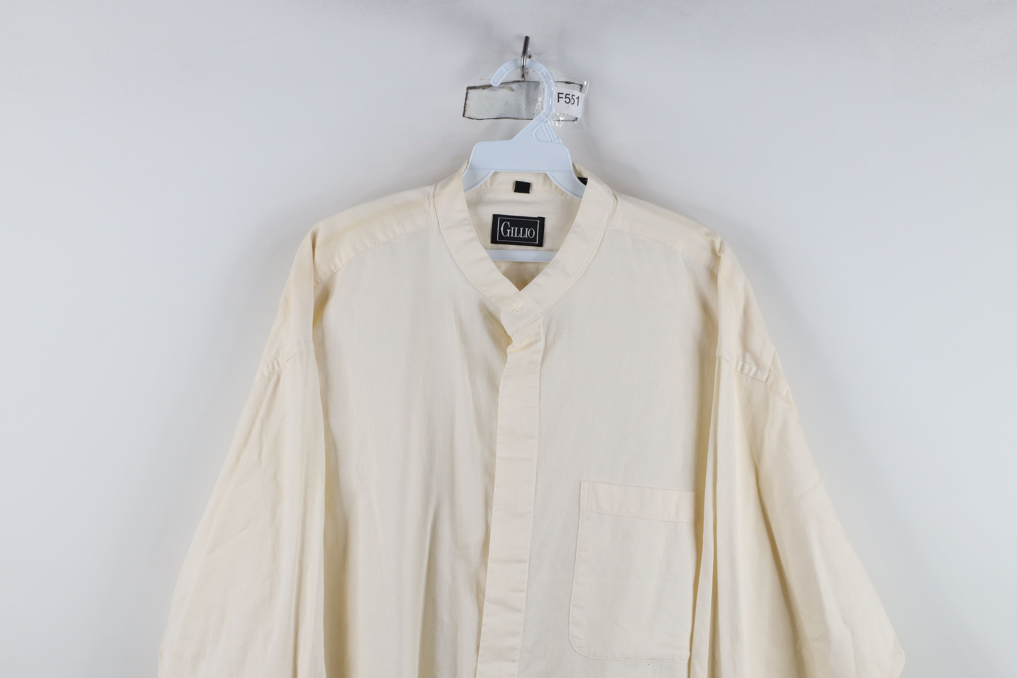 Vintage Vintage 90s Streetwear Ribbed Band Collar Button Shirt Size US XXL / EU 58 / 5 - 2 Thumbnail
