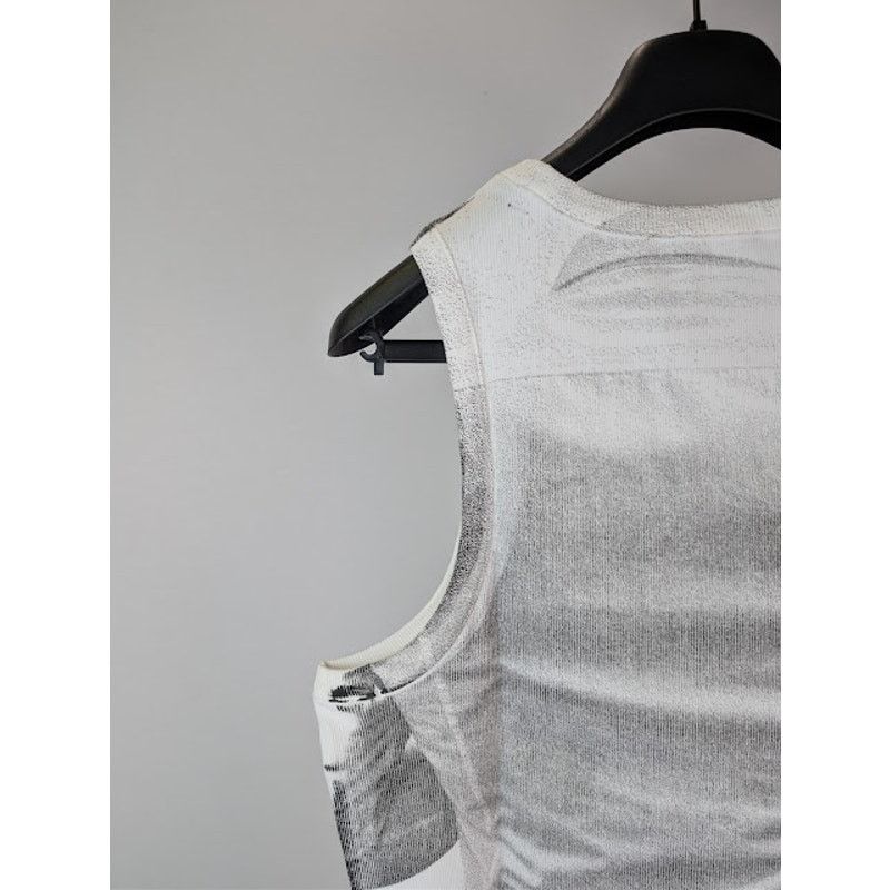 Balmain o1rshd1 Ribbed Tie Print Tank Top in White Size US XL / EU 56 / 4 - 14 Thumbnail