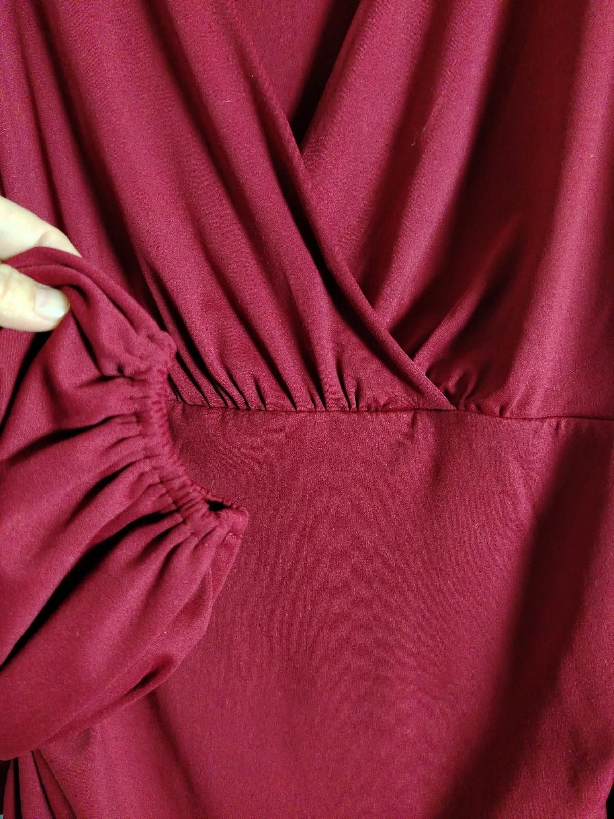 Other GRACE KARIN Red Wrap Top 2XL Long Sleeve Ruched Blouse Party Size XXL / US 16-18 / IT 52-54 - 5 Thumbnail