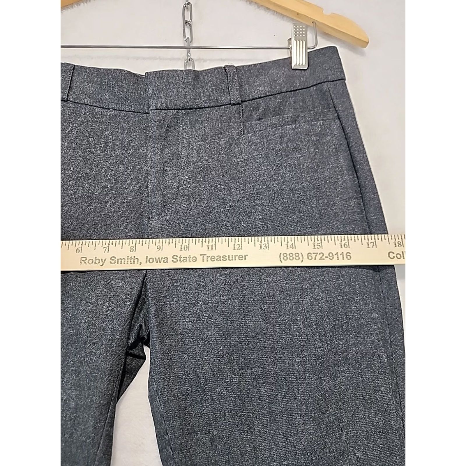 Banana Republic VINTAGE Banana Republic Women's 4 Cropped Gray Sloan Stretch Pants Career Casual Office Size 27" / US 4 / IT 40 - 6 Thumbnail