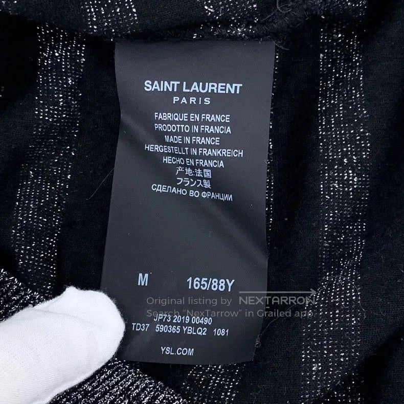 Saint Laurent Paris Saint Laurent Paris Black striped knitted sweater. Size US M / EU 48-50 / 2 - 6 Thumbnail