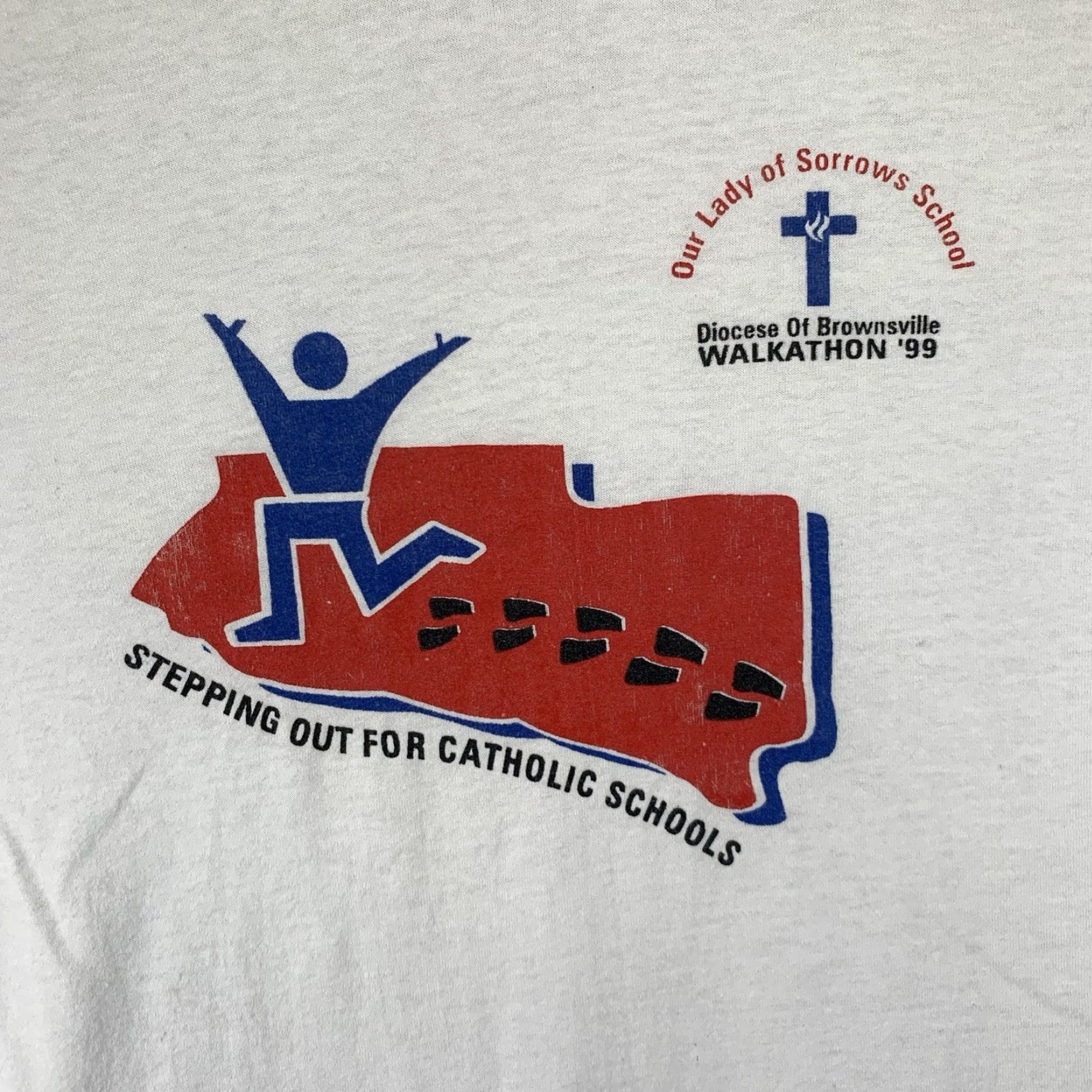 Hanes VINTAGE Hanes 90s Catholic Graphic T-Shirt Adult Large White Crew Neck Short Sleeve Lightweight Unisex Size US L / EU 52-54 / 3 - 2 Thumbnail