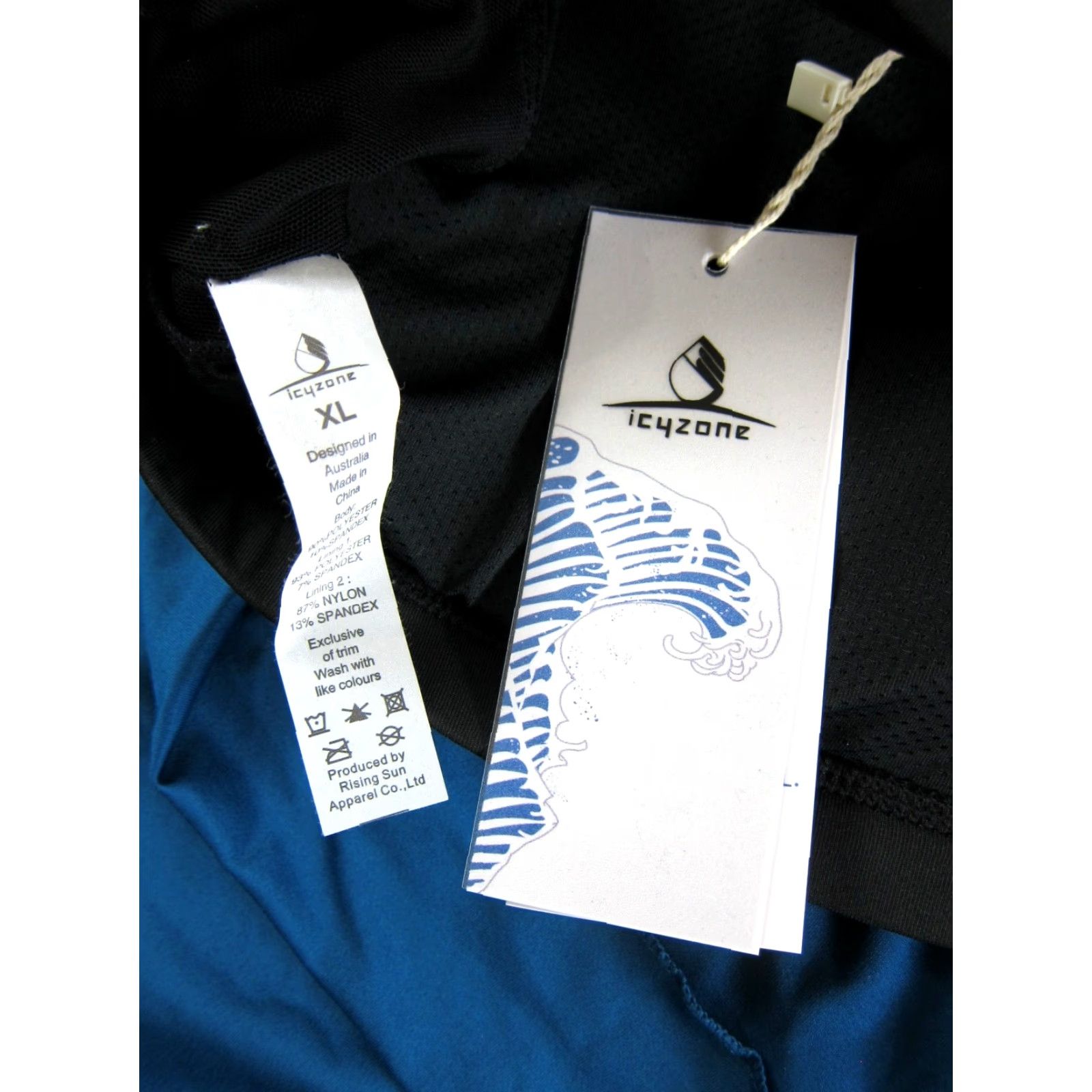Vintage Icyzone Tank Top Women XL Blue Black Stretch Built In Bra Criss Cross NWT Sleeveless Racerback Top Size XL / US 12-14 / IT 48-50 - 3 Thumbnail