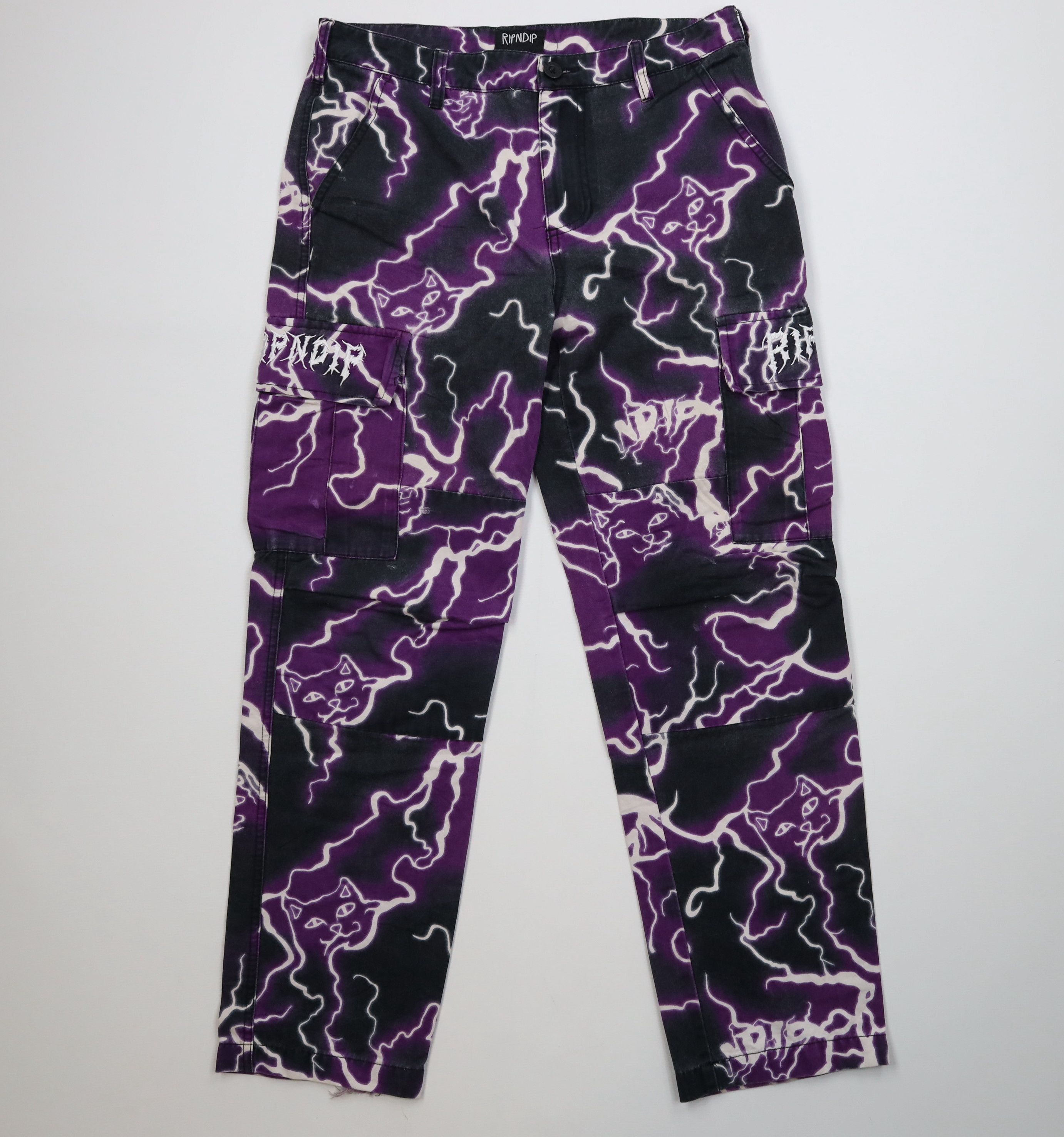 Vintage Vintage Y2K Streetwear Cat Lightning Cargo Pants Cotton Size US 32 / EU 48 - 1 Thumbnail