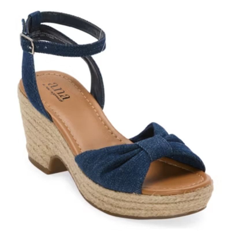 Other a.n.a Womens Dukes Heeled Sandals Denim Blue Size US 10 / IT 40 - 12 Thumbnail